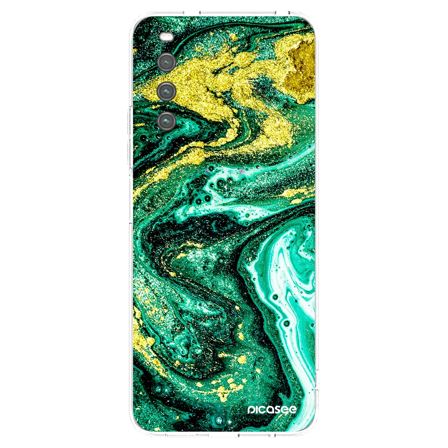 Picasee διαφανής θήκη σιλικόνης Sony Xperia 10 IV 5G - Green Gold