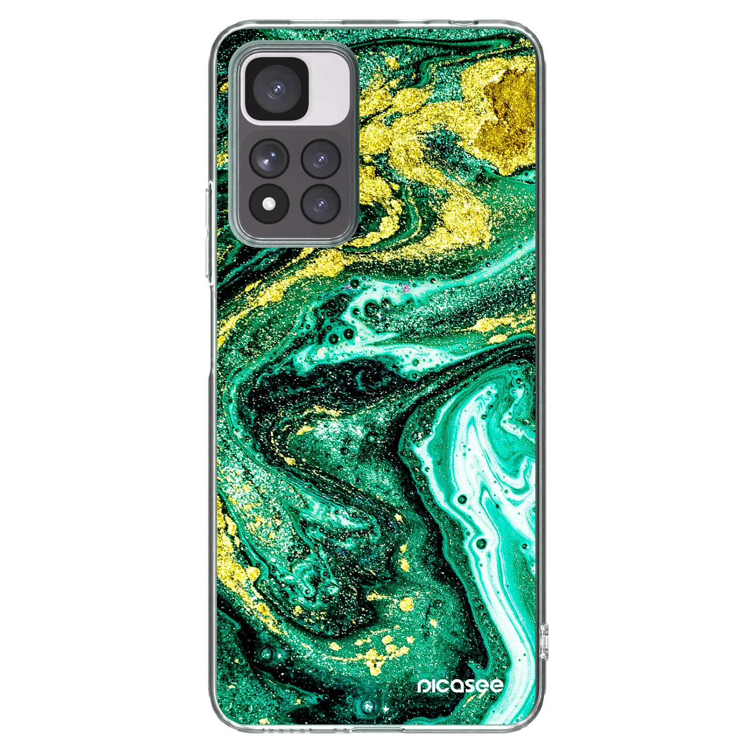 Picasee διαφανής θήκη σιλικόνης Xiaomi Redmi Note 11 Pro+ 5G - Green Gold