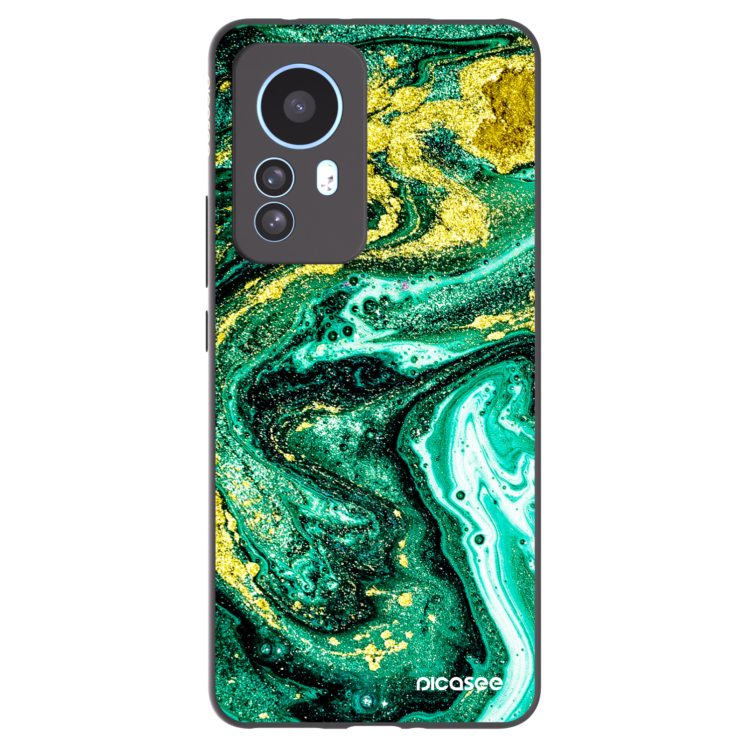 Picasee Μαύρη θήκη σιλικόνης για Xiaomi 12T Pro - Green Gold