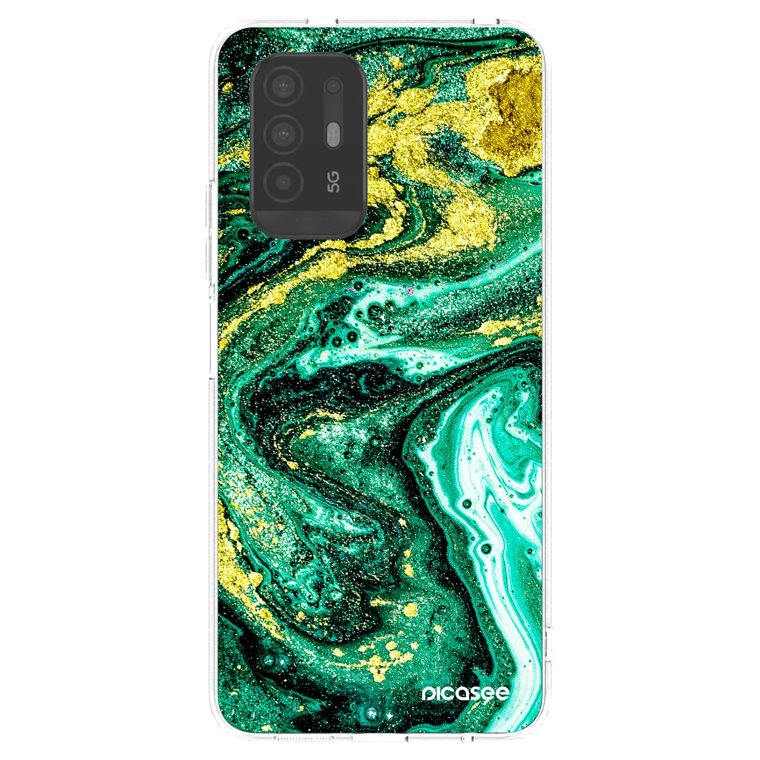 Picasee διαφανής θήκη σιλικόνης OPPO A94 5G - Green Gold