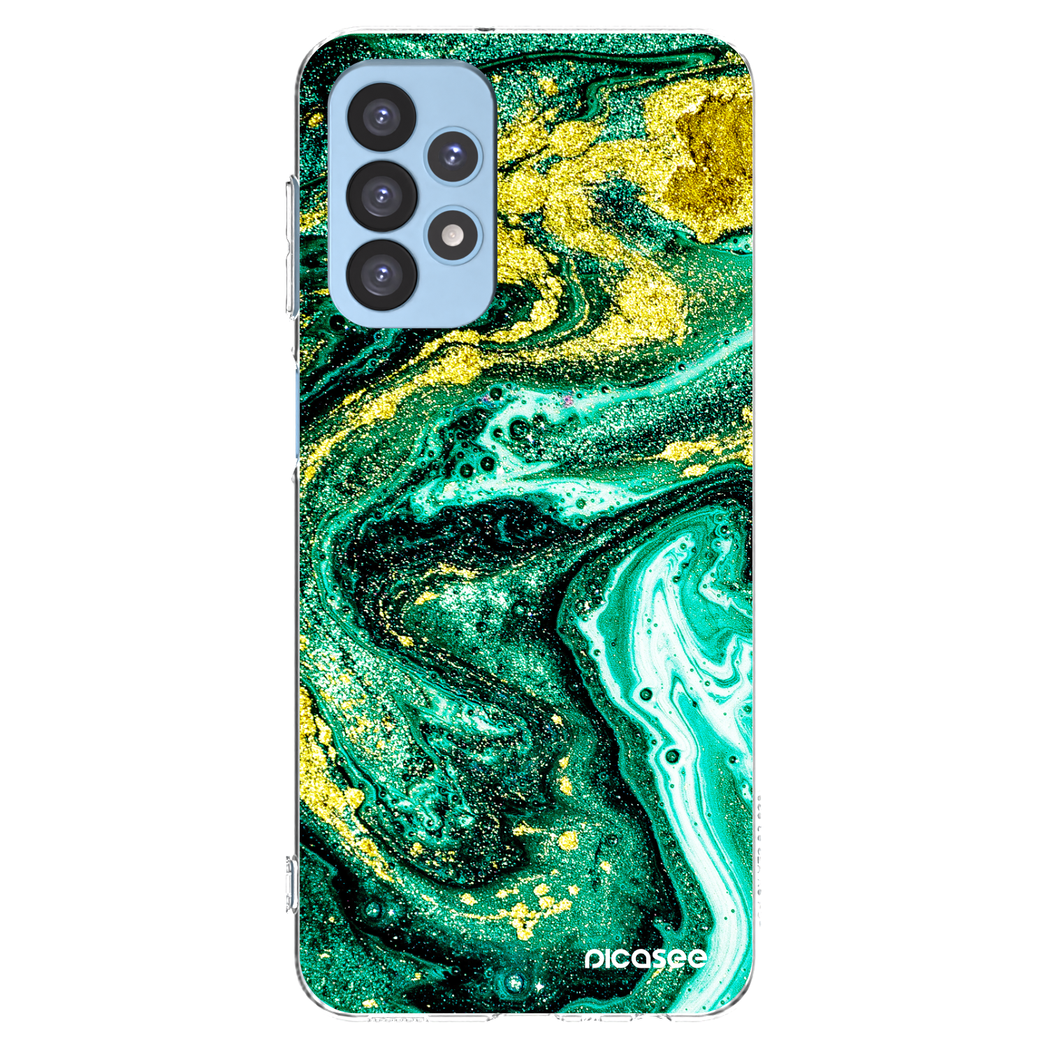 Picasee διαφανής θήκη σιλικόνης Samsung Galaxy A23 A235F 4G - Green Gold