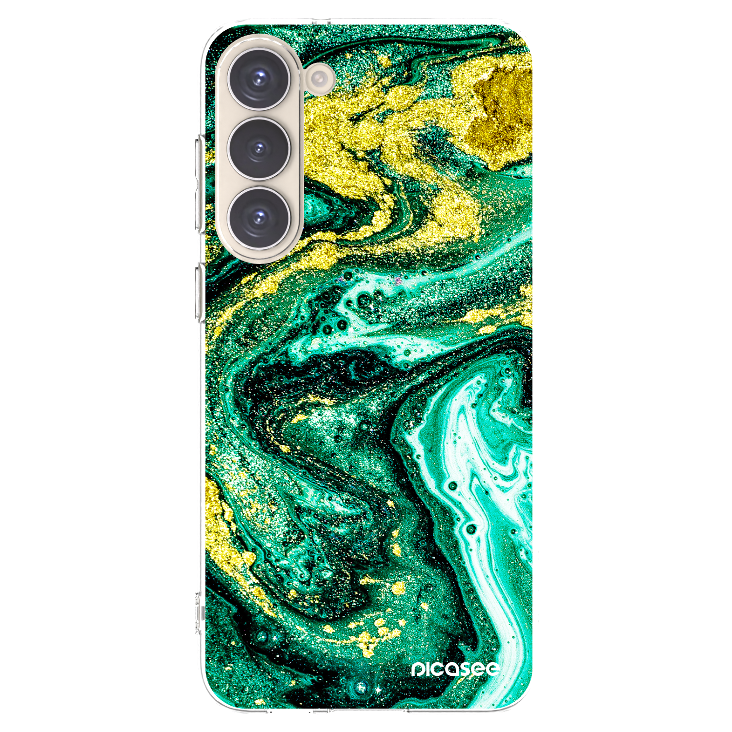 Picasee διαφανής θήκη σιλικόνης Samsung Galaxy S23+ 5G - Green Gold