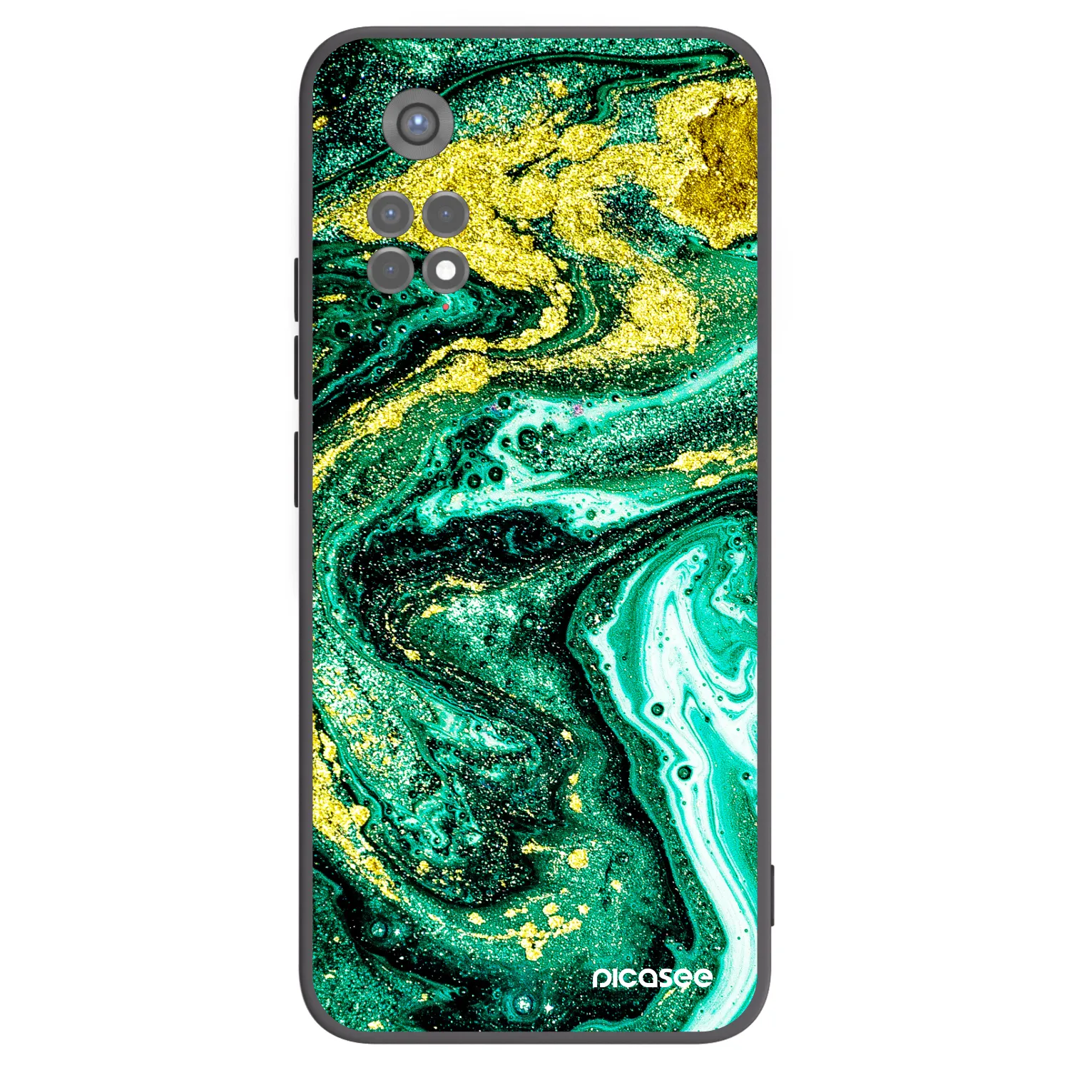 Picasee Μαύρη θήκη σιλικόνης για Xiaomi Redmi Note 11S 5G - Green Gold