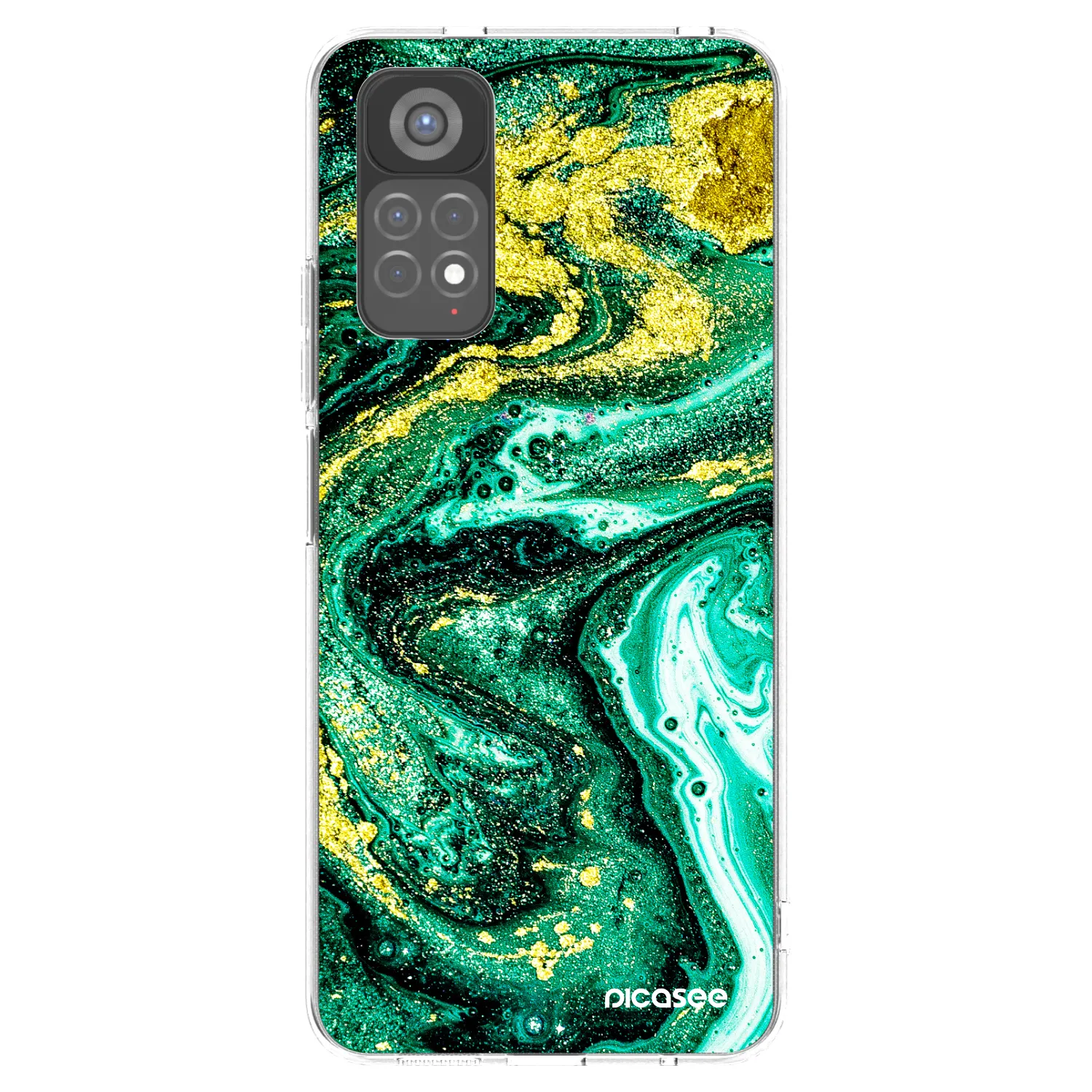 Picasee διαφανής θήκη σιλικόνης Xiaomi Redmi Note 11S 5G - Green Gold