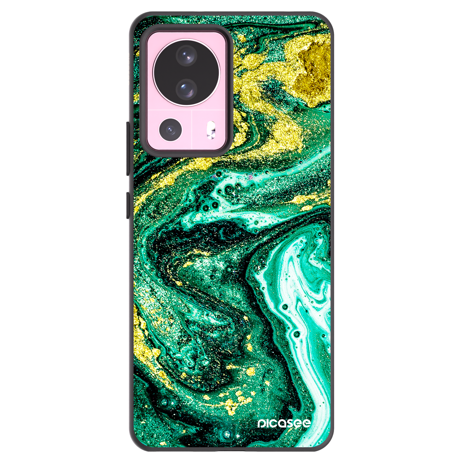 Picasee Μαύρη θήκη σιλικόνης για Xiaomi 13 Lite - Green Gold