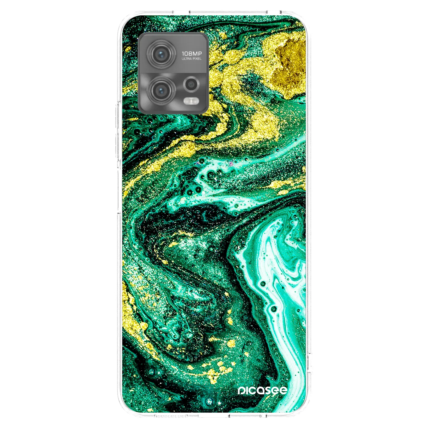 Picasee διαφανής θήκη σιλικόνης Motorola Moto G72 - Green Gold