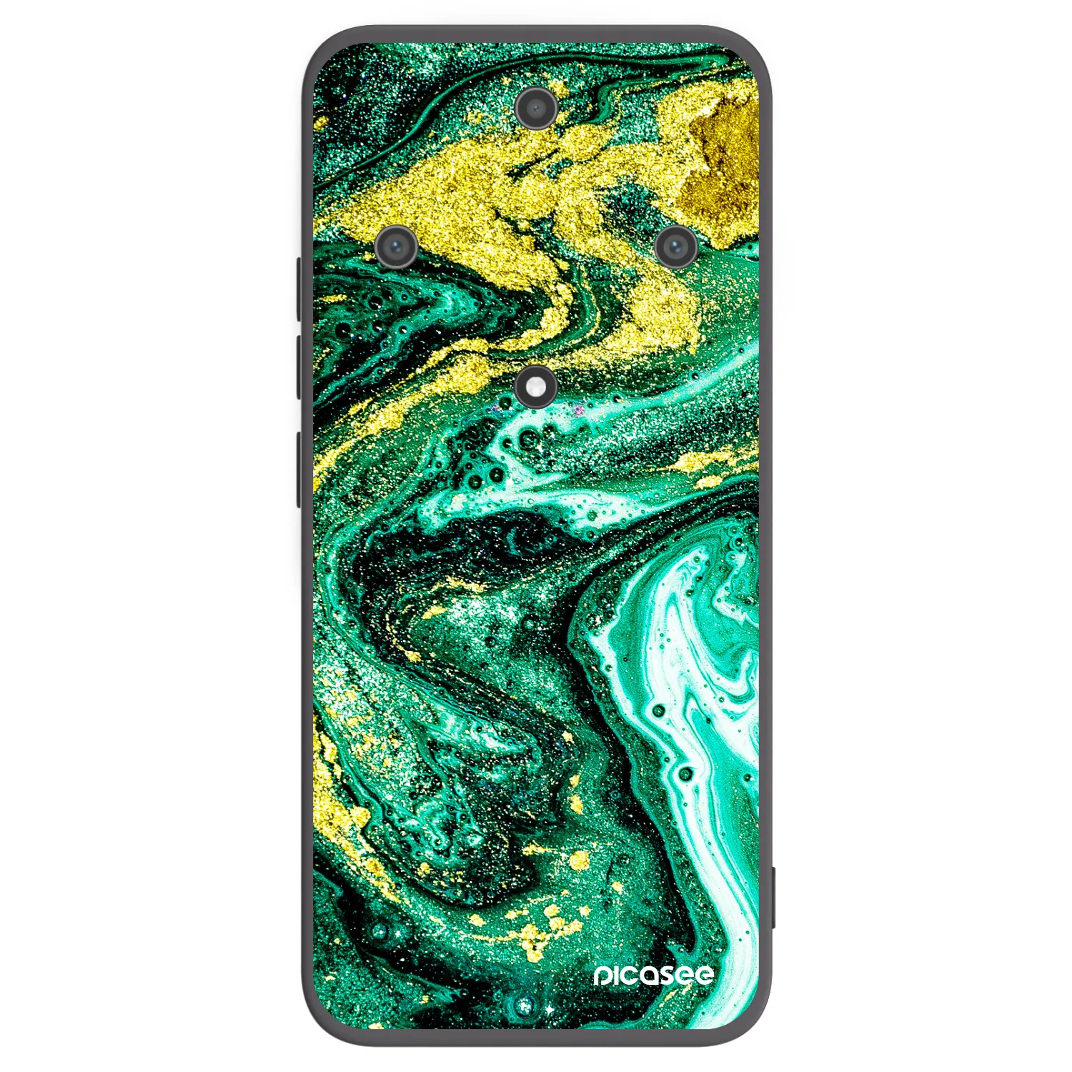 Picasee Μαύρη θήκη σιλικόνης για Honor Magic5 Lite 5G - Green Gold