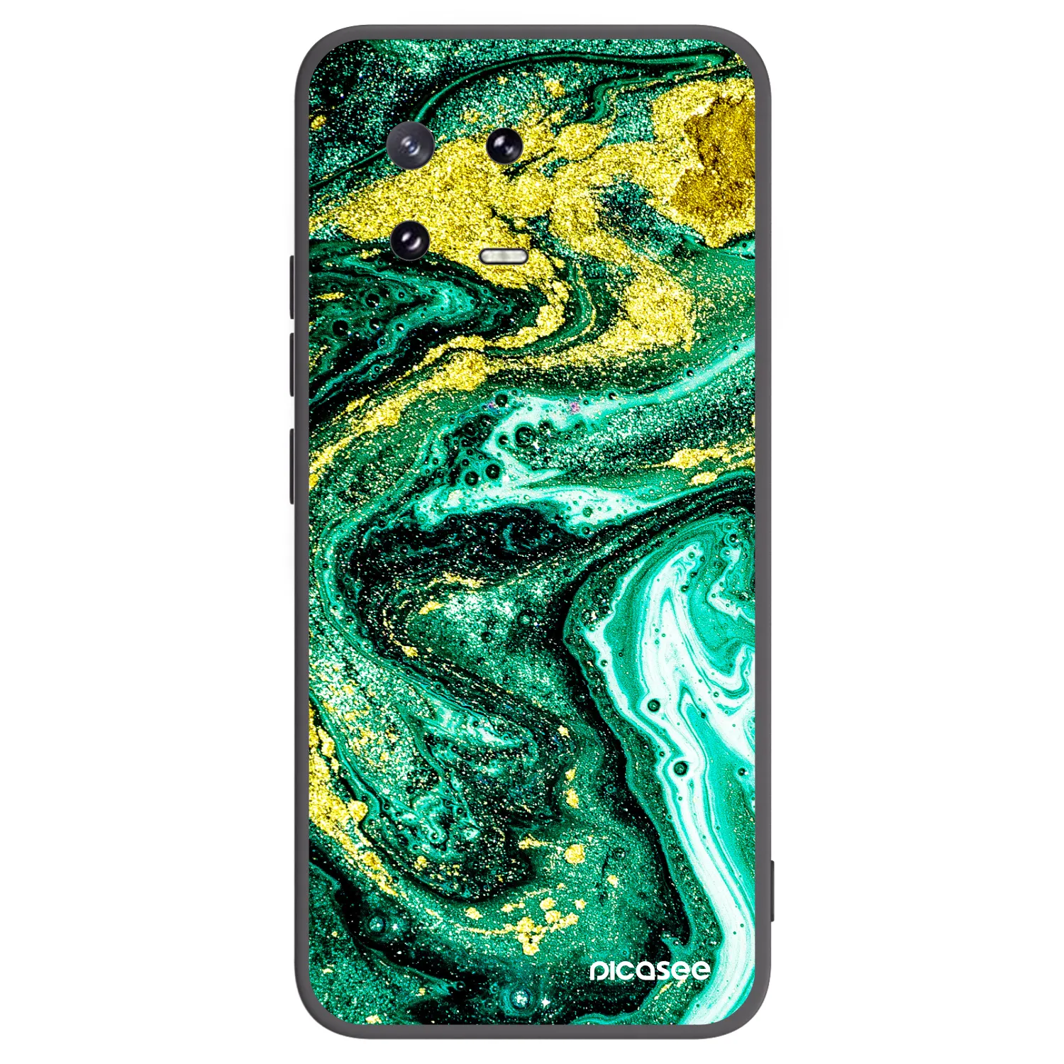 Picasee Μαύρη θήκη σιλικόνης για Xiaomi 13 Pro - Green Gold