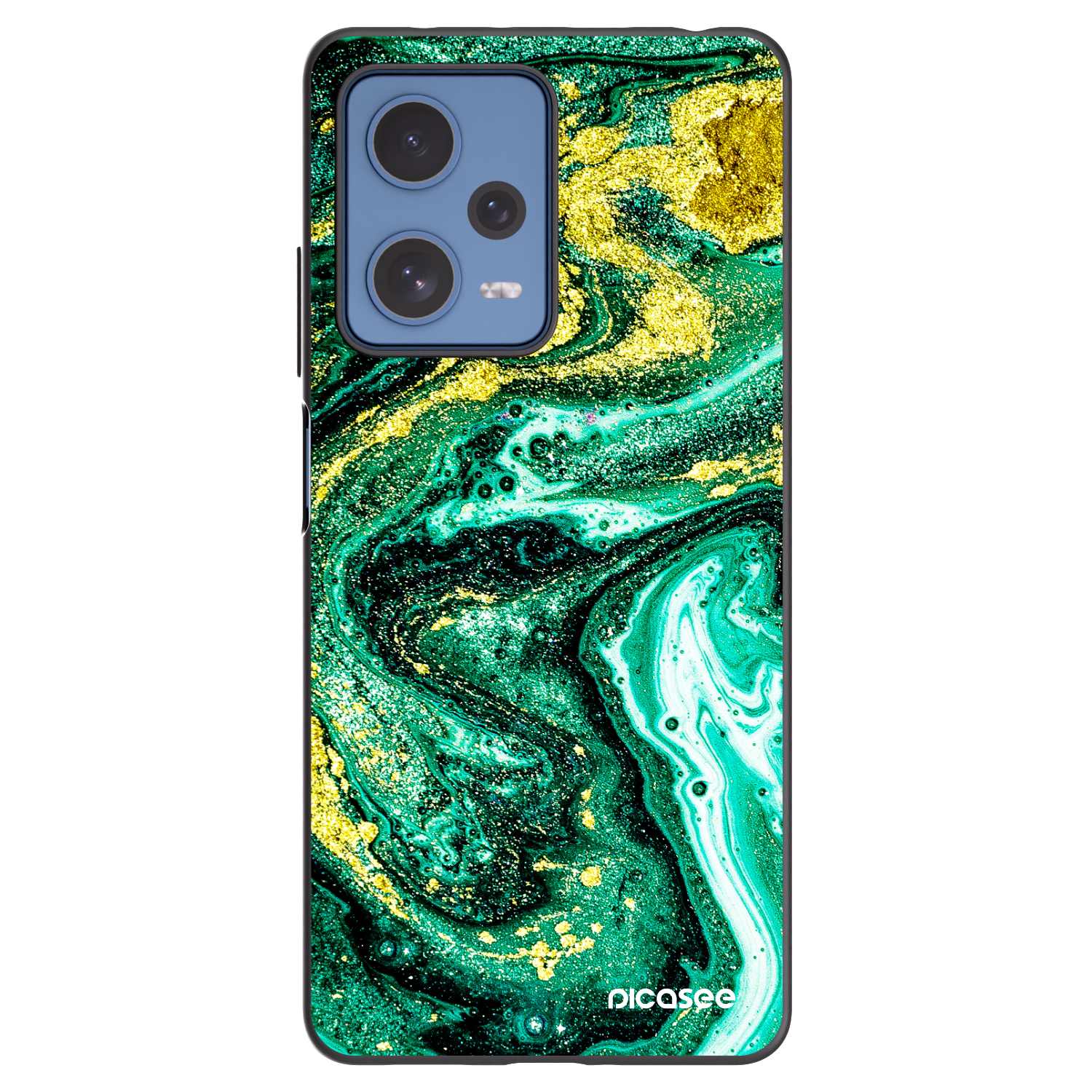 Picasee Μαύρη θήκη σιλικόνης για Xiaomi Redmi Note 12 Pro 5G - Green Gold