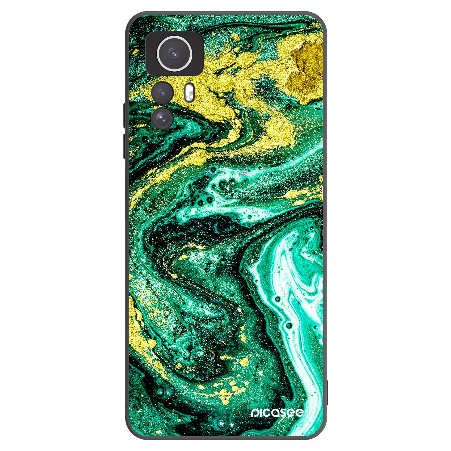 Picasee Μαύρη θήκη σιλικόνης για Xiaomi Redmi Note 12S - Green Gold