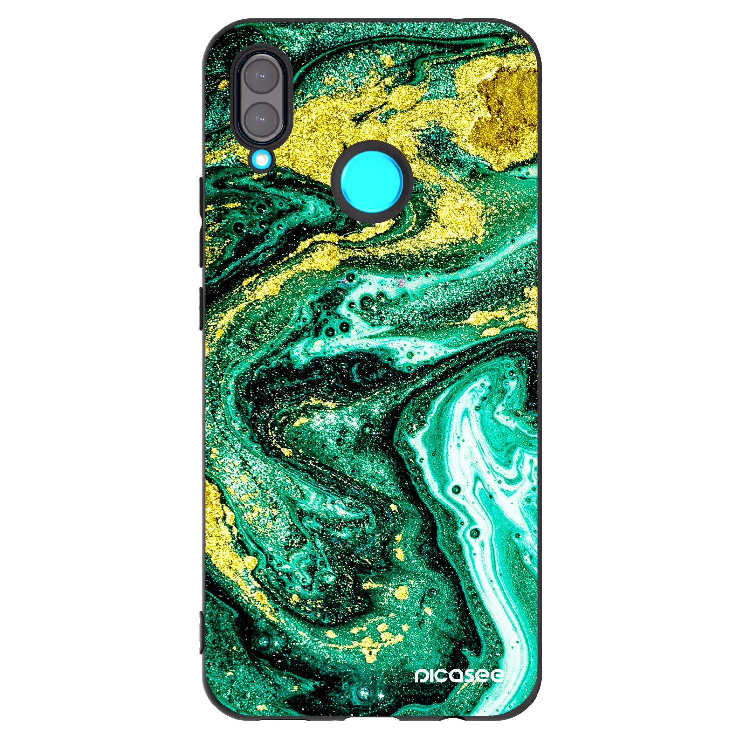 Picasee Μαύρη θήκη σιλικόνης για Huawei Nova 3i - Green Gold