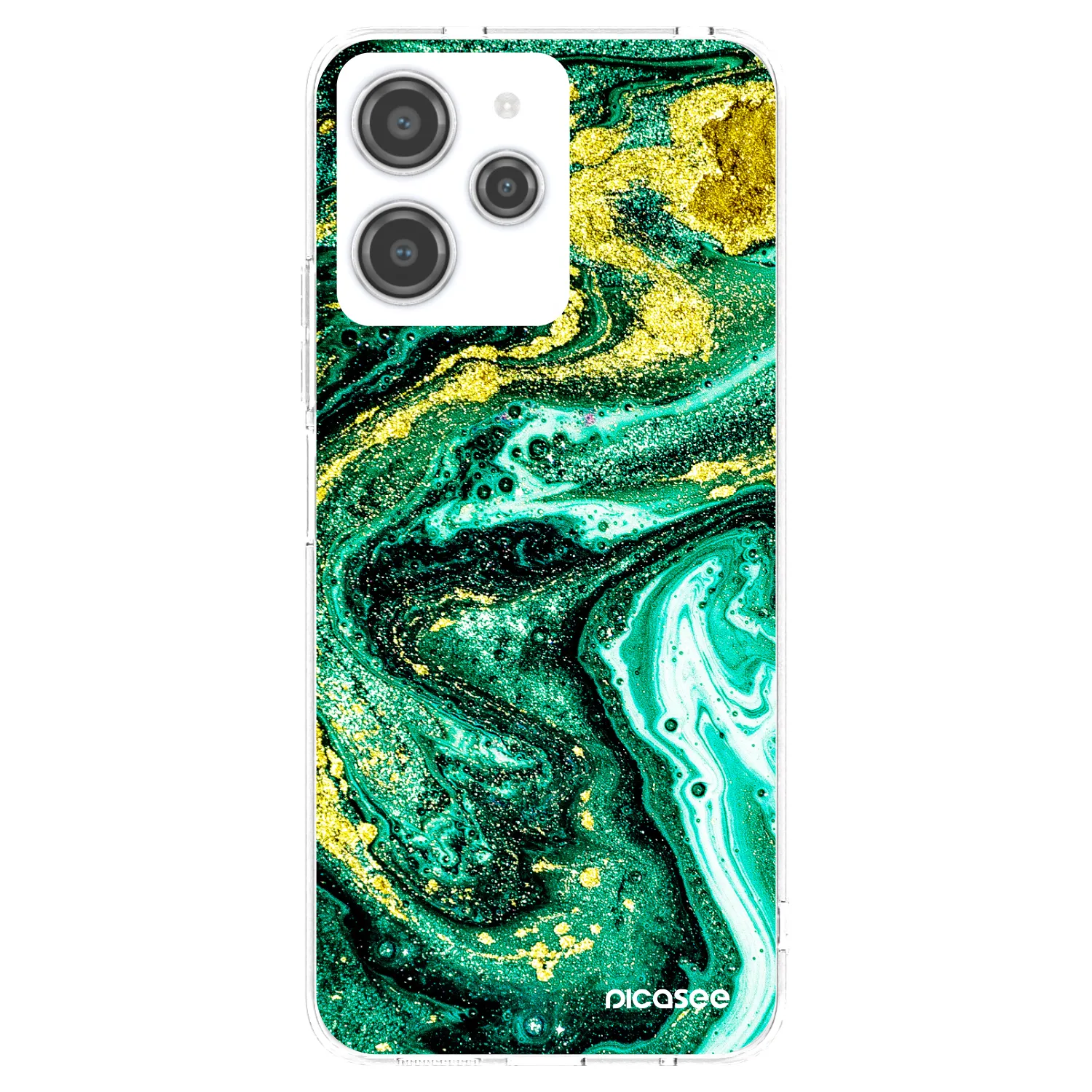 Picasee διαφανής θήκη σιλικόνης Xiaomi Redmi 12 4G - Green Gold