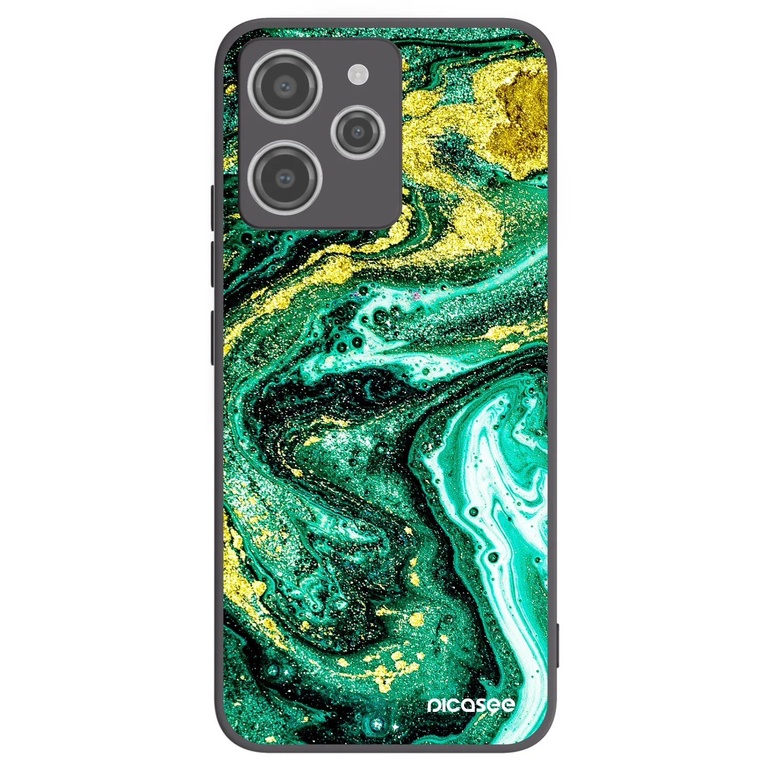 Picasee Μαύρη θήκη σιλικόνης για Xiaomi Redmi 12 4G - Green Gold