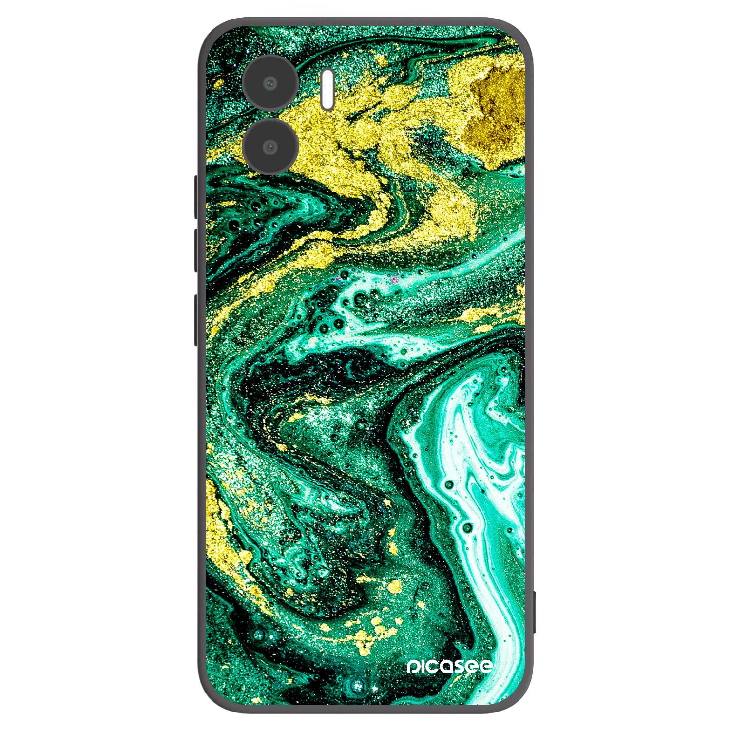 Picasee Μαύρη θήκη σιλικόνης για Xiaomi Redmi A2 - Green Gold