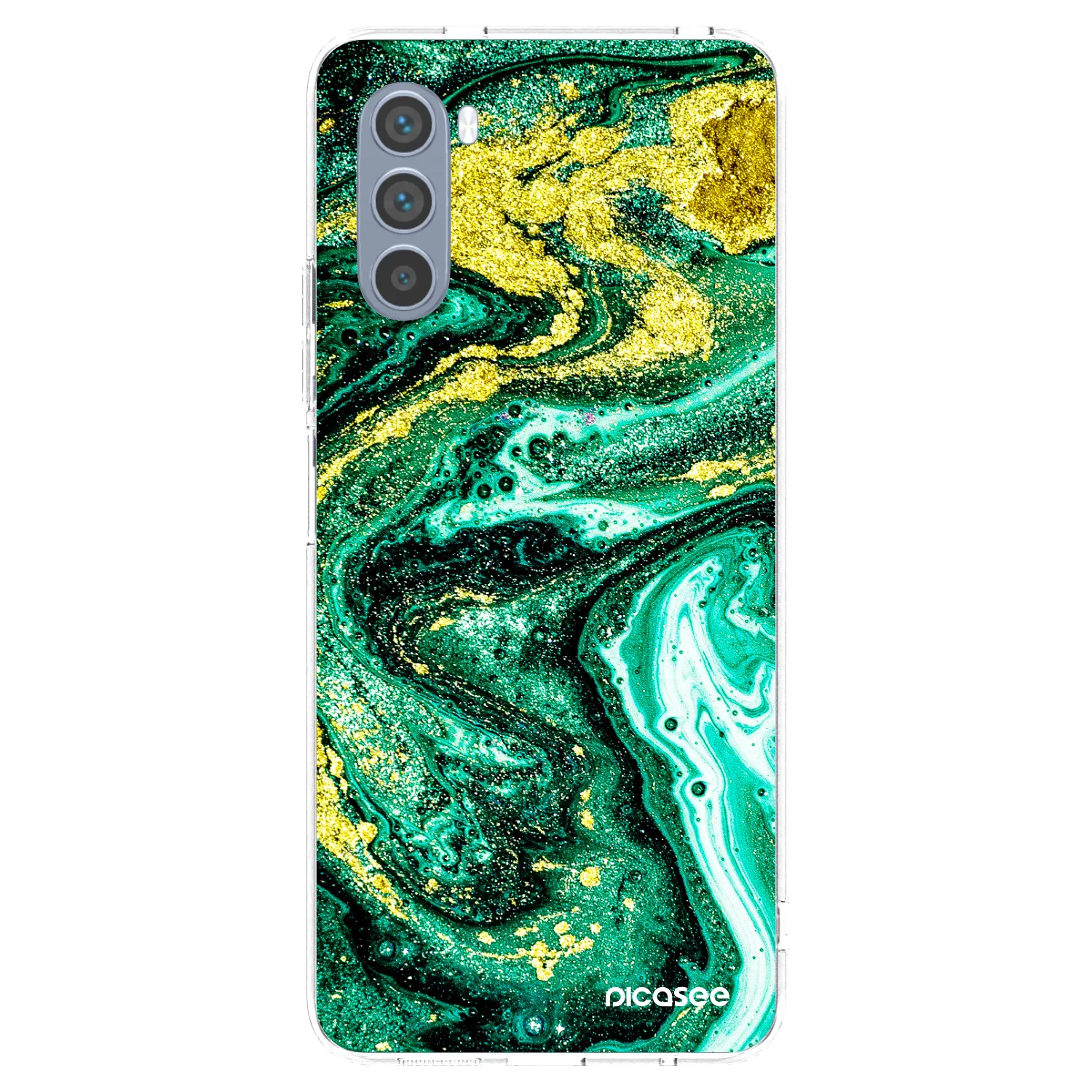 Picasee διαφανής θήκη σιλικόνης Motorola Moto G62 - Green Gold