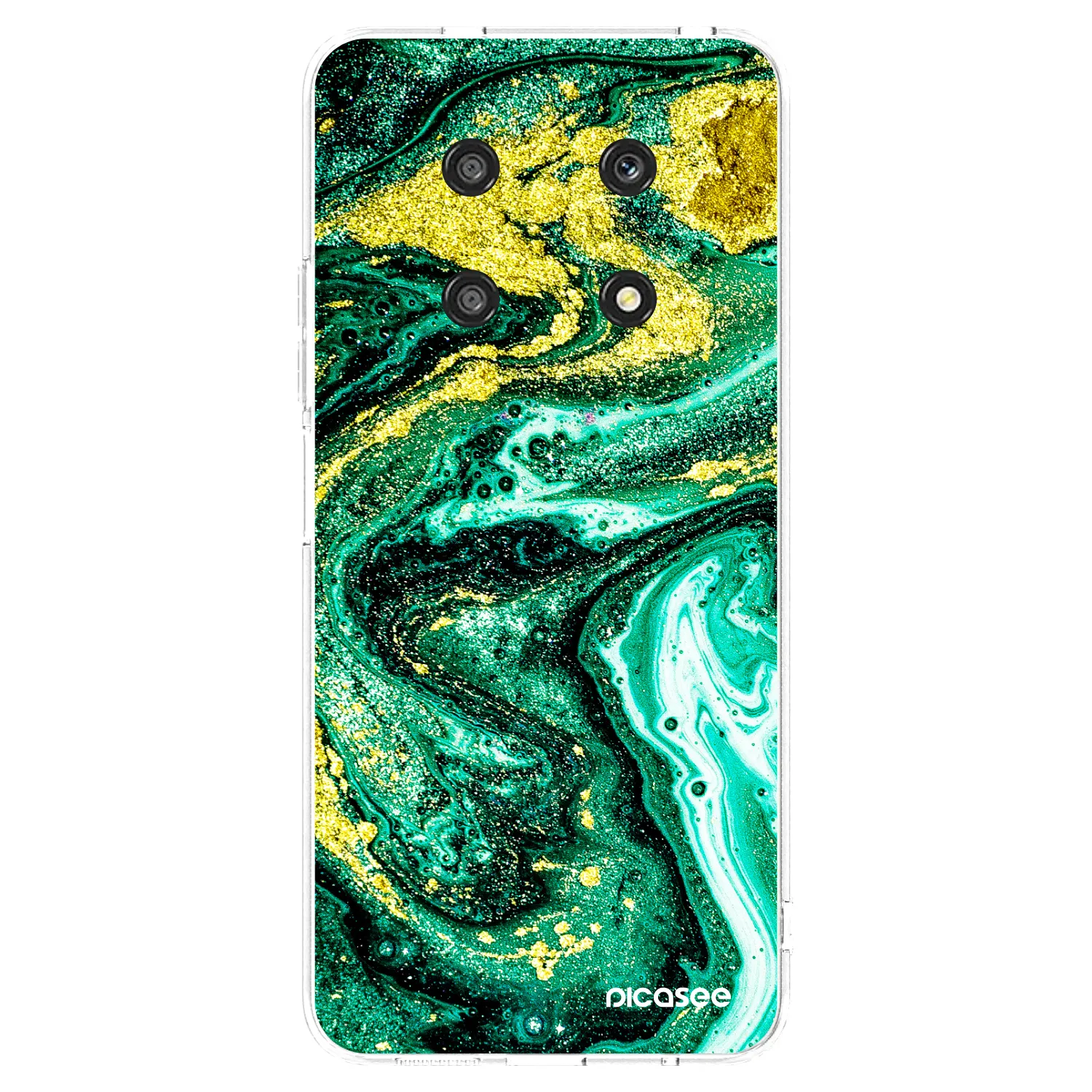 Picasee διαφανής θήκη σιλικόνης Honor Magic4 Lite 5G - Green Gold