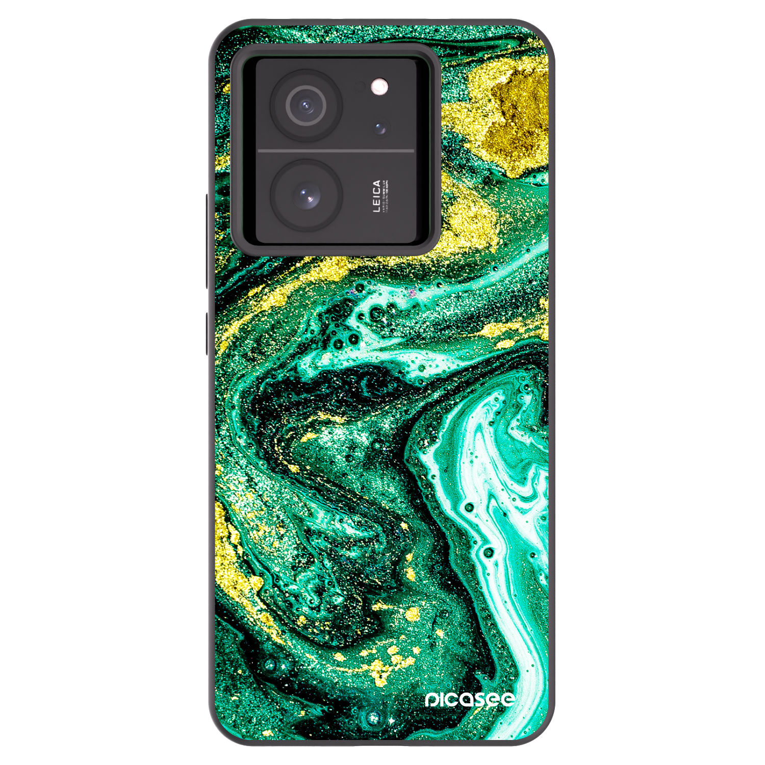 Picasee Μαύρη θήκη σιλικόνης για Xiaomi 13T Pro - Green Gold