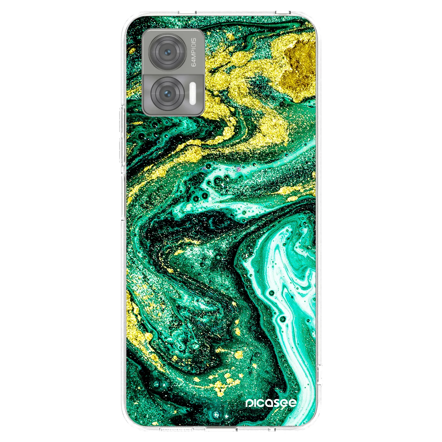 Picasee διαφανής θήκη σιλικόνης Motorola Edge 30 Neo - Green Gold