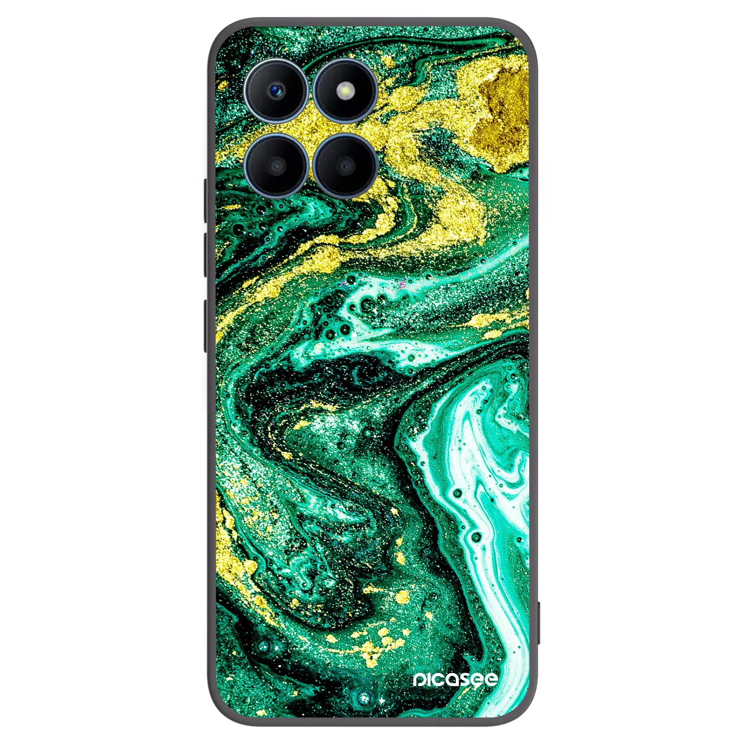 Picasee Μαύρη θήκη σιλικόνης για Honor 70 Lite - Green Gold