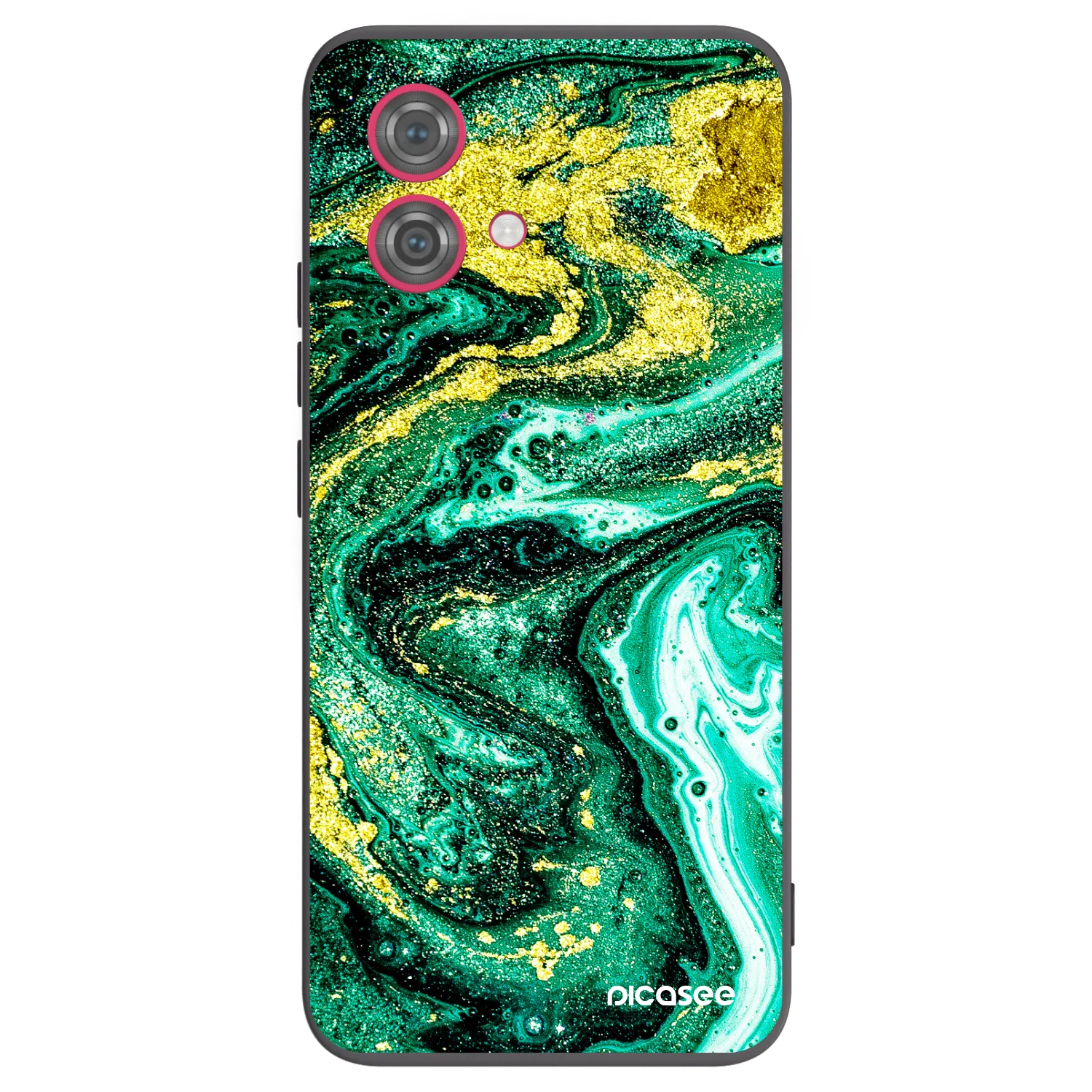Picasee Μαύρη θήκη σιλικόνης για Motorola Moto G84 5G - Green Gold