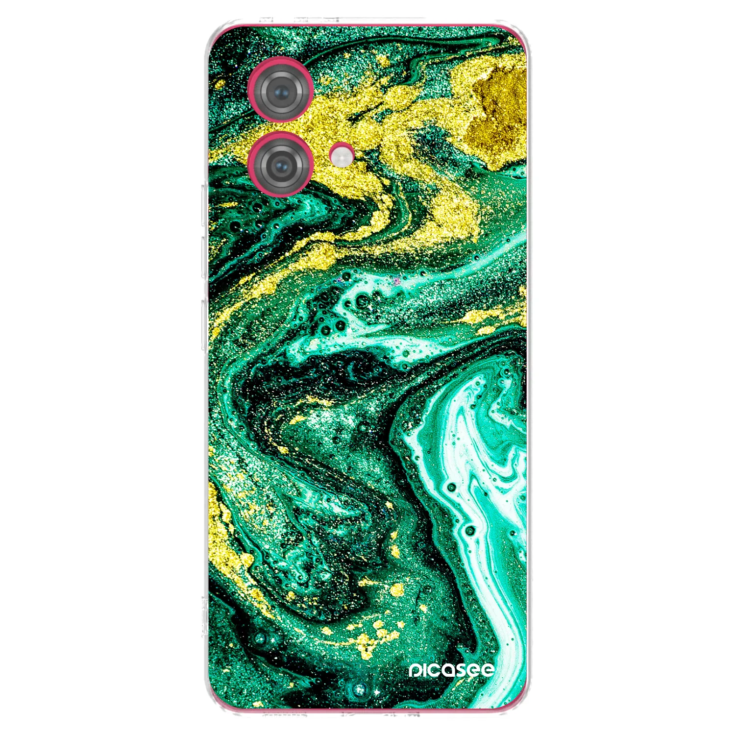 Picasee διαφανής θήκη σιλικόνης Motorola Moto G84 5G - Green Gold