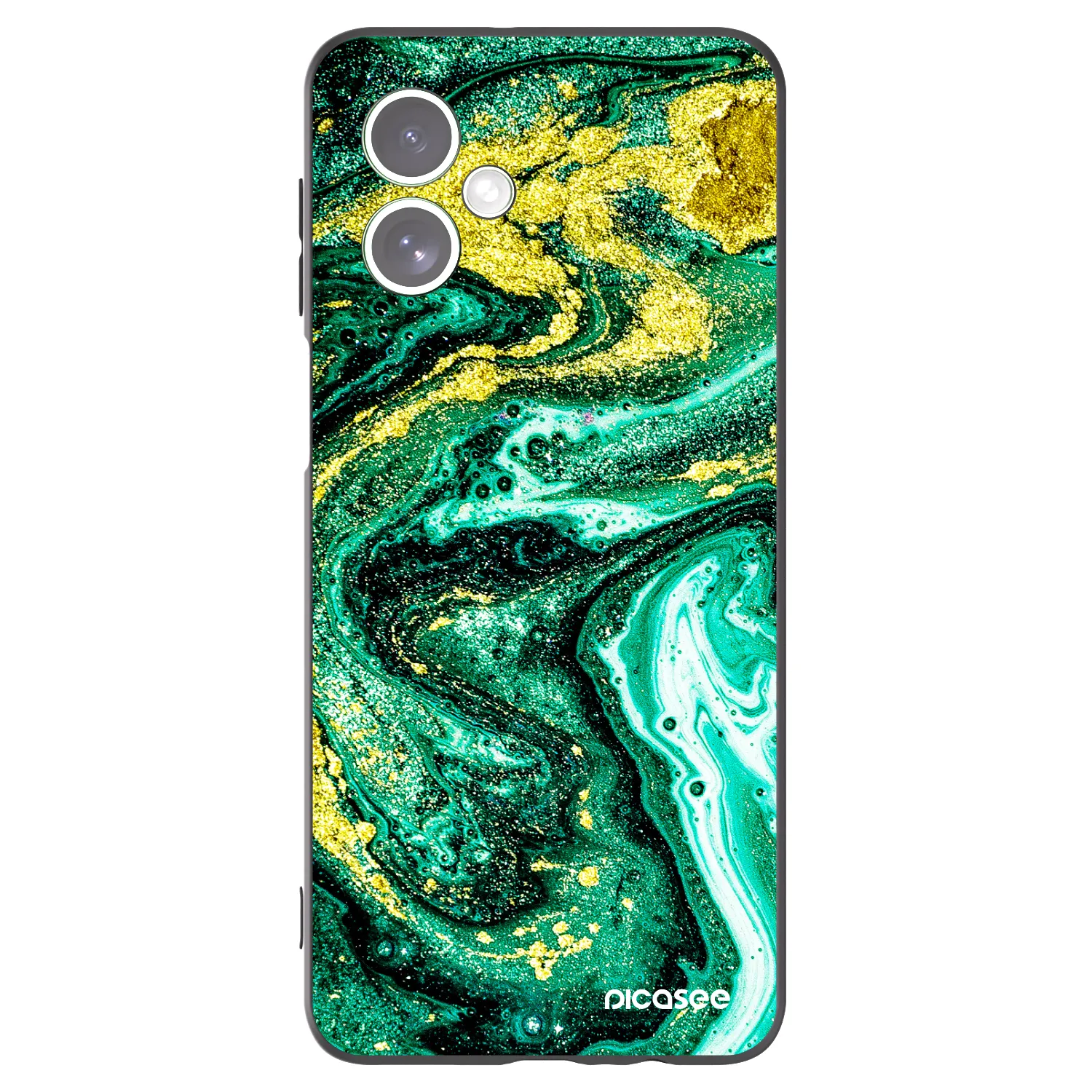 Picasee Μαύρη θήκη σιλικόνης για Motorola Moto G54 5G - Green Gold