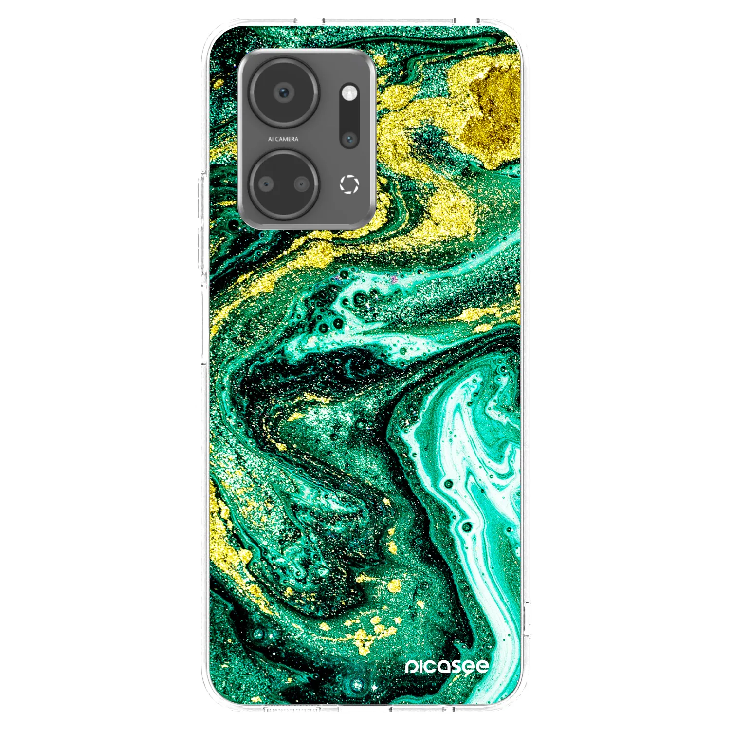 Picasee διαφανής θήκη σιλικόνης Honor X7a - Green Gold