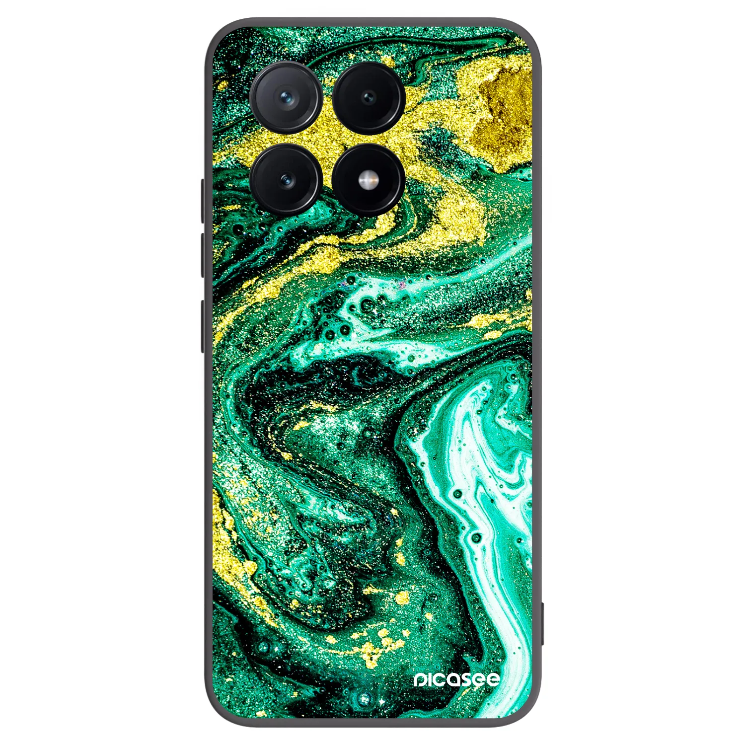 Picasee Μαύρη θήκη σιλικόνης για Xiaomi Poco X6 Pro - Green Gold