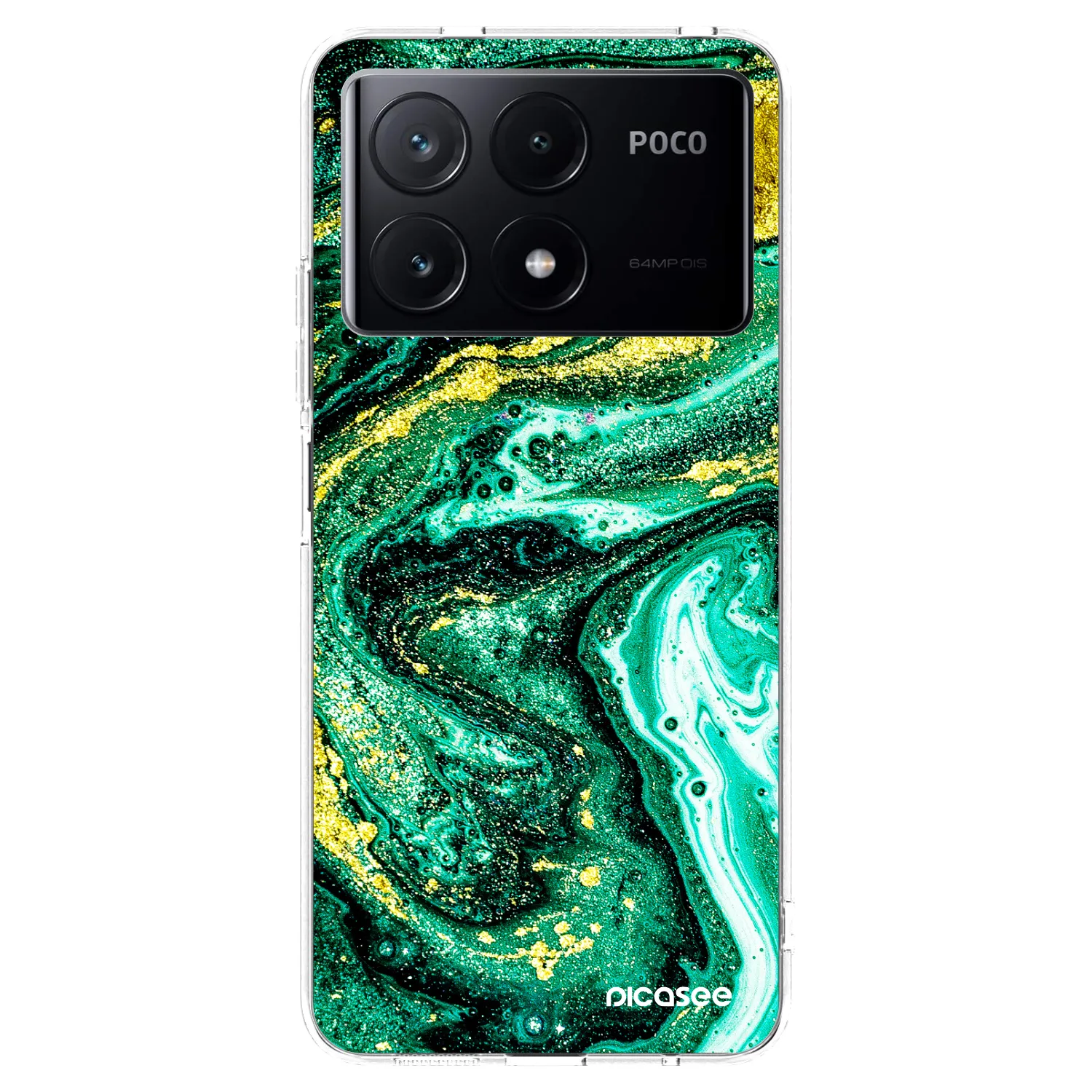 Picasee διαφανής θήκη σιλικόνης Xiaomi Poco X6 Pro - Green Gold