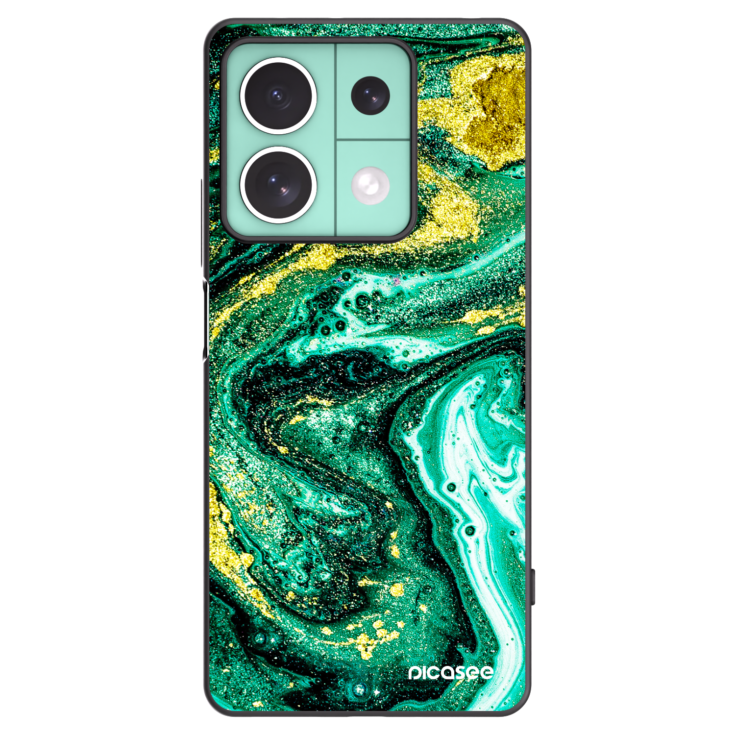 Picasee Μαύρη θήκη σιλικόνης για Xiaomi Redmi Note 13 5G - Green Gold