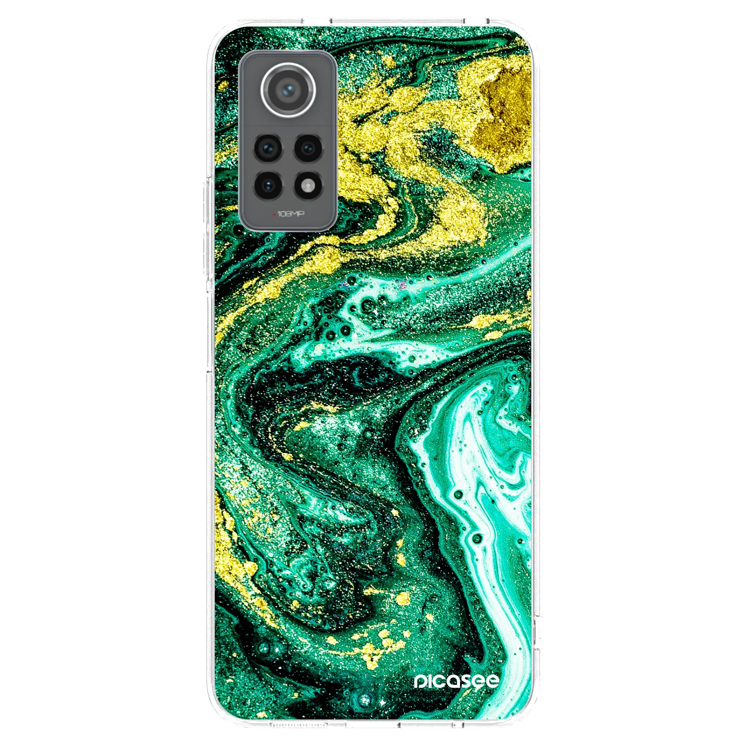 Picasee διαφανής θήκη σιλικόνης Xiaomi Redmi Note 12 Pro 4G - Green Gold