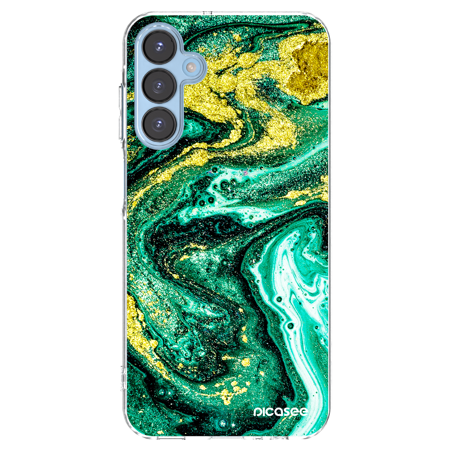 Picasee διαφανής θήκη σιλικόνης Samsung Galaxy A15 A156B 5G - Green Gold