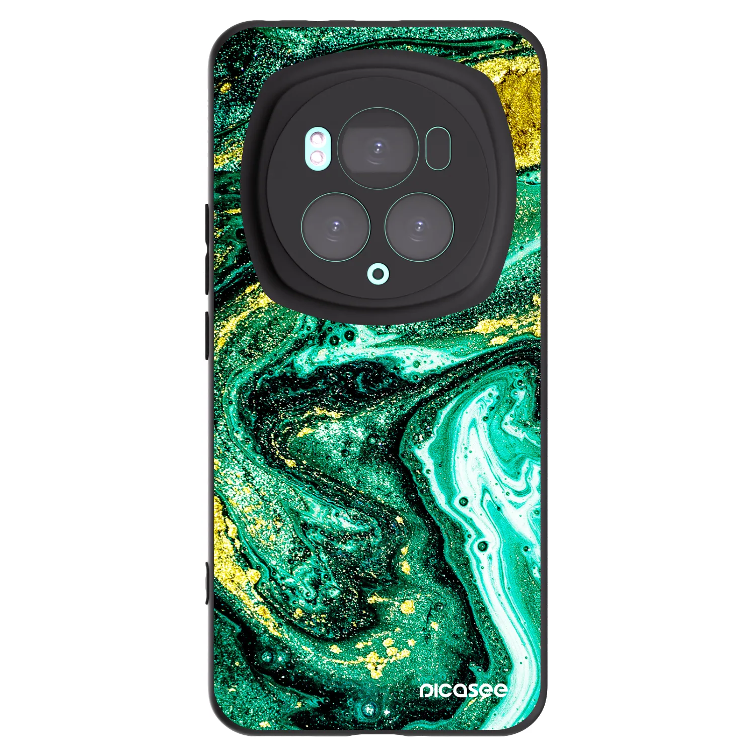 Picasee Μαύρη θήκη σιλικόνης για Honor Magic6 Pro - Green Gold