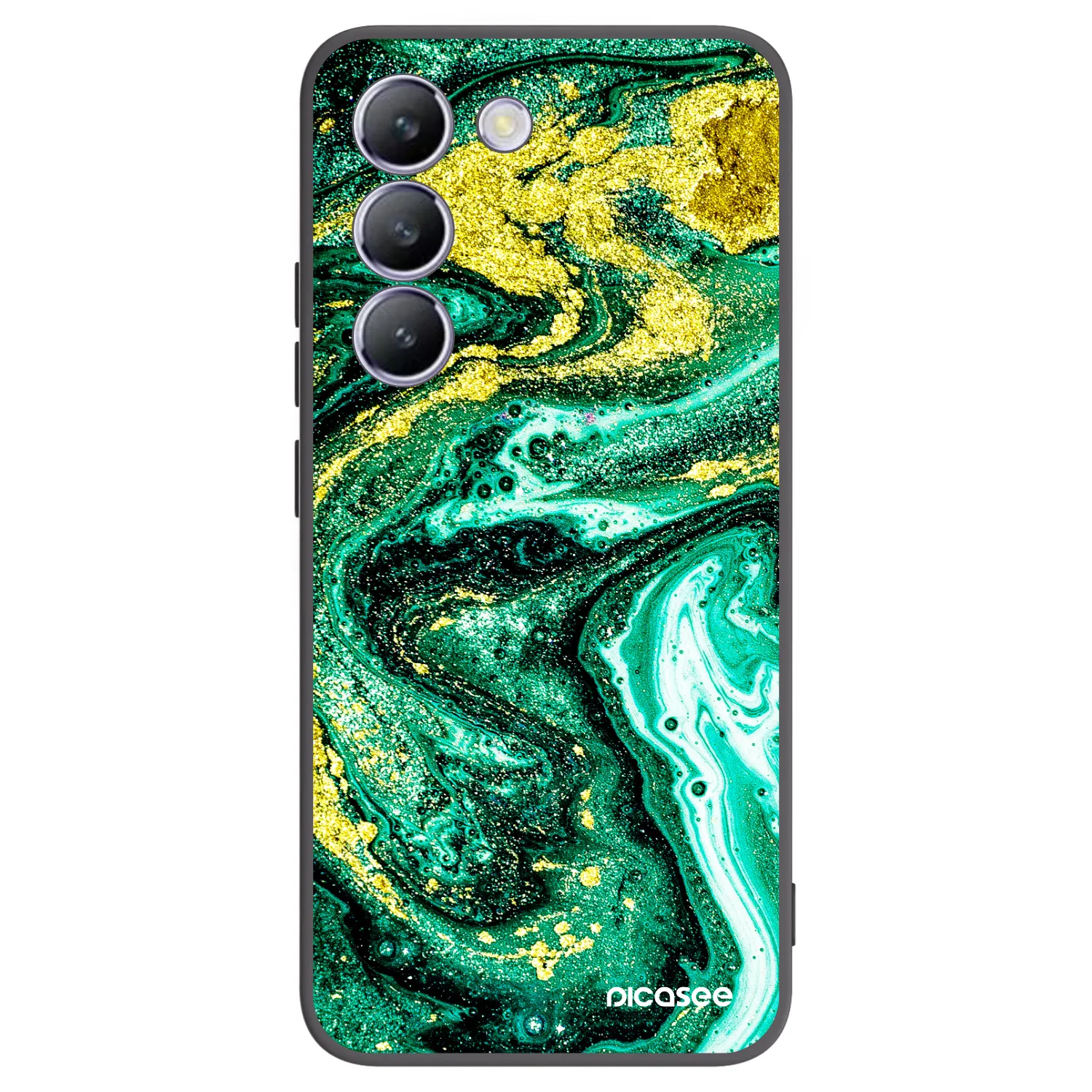 Picasee Μαύρη θήκη σιλικόνης για Vivo V40 SE 5G - Green Gold