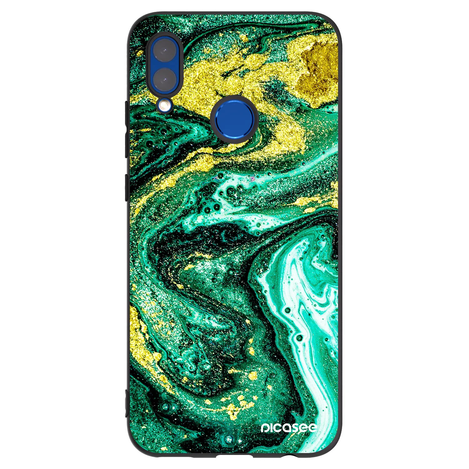 Picasee Μαύρη θήκη σιλικόνης για Huawei P Smart 2019 - Green Gold