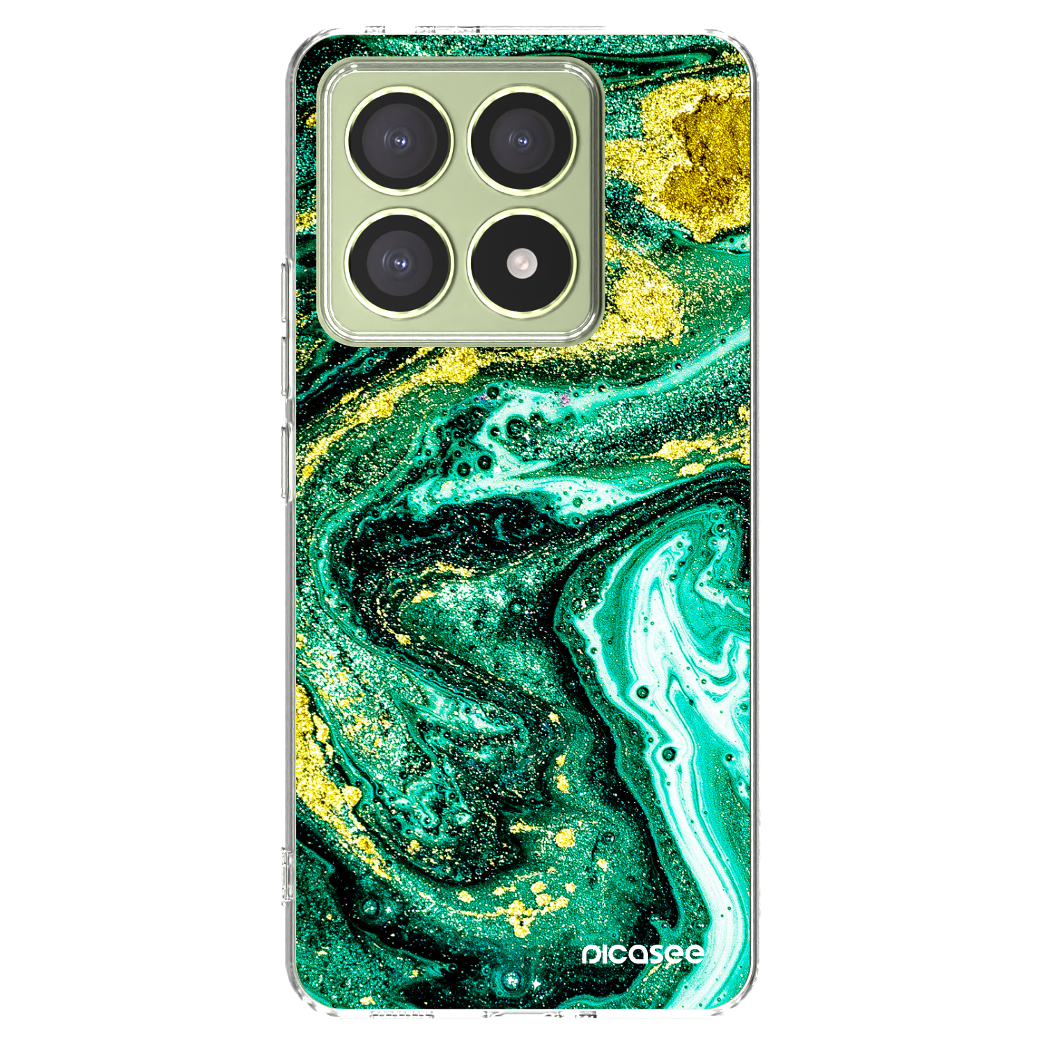 Picasee διαφανής θήκη σιλικόνης Xiaomi 14T - Green Gold