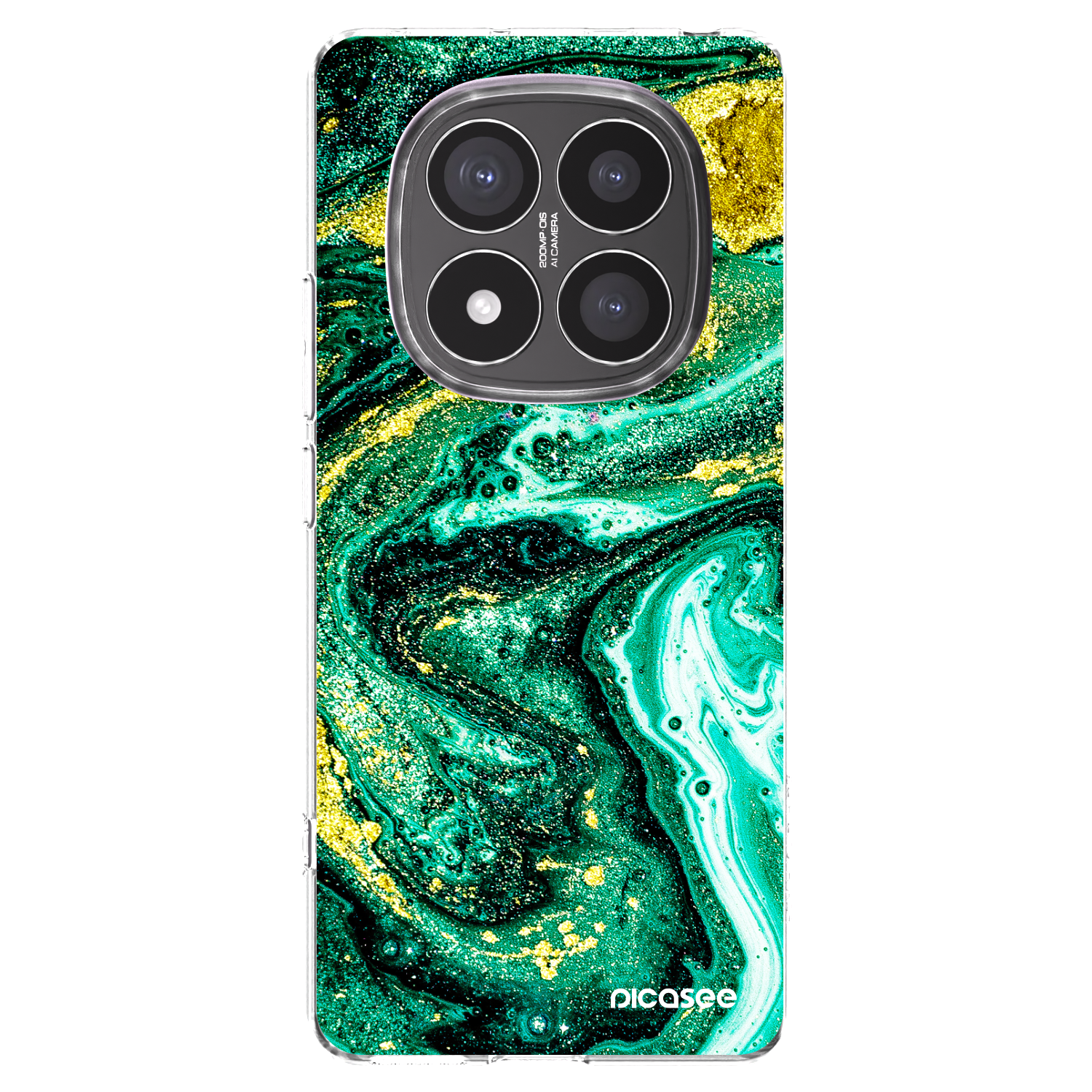 Picasee διαφανής θήκη σιλικόνης Xiaomi Redmi Note 14 Pro+ 5G - Green Gold