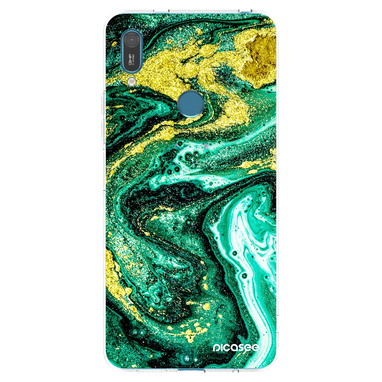Picasee διαφανής θήκη σιλικόνης Huawei Y7 2019 - Green Gold