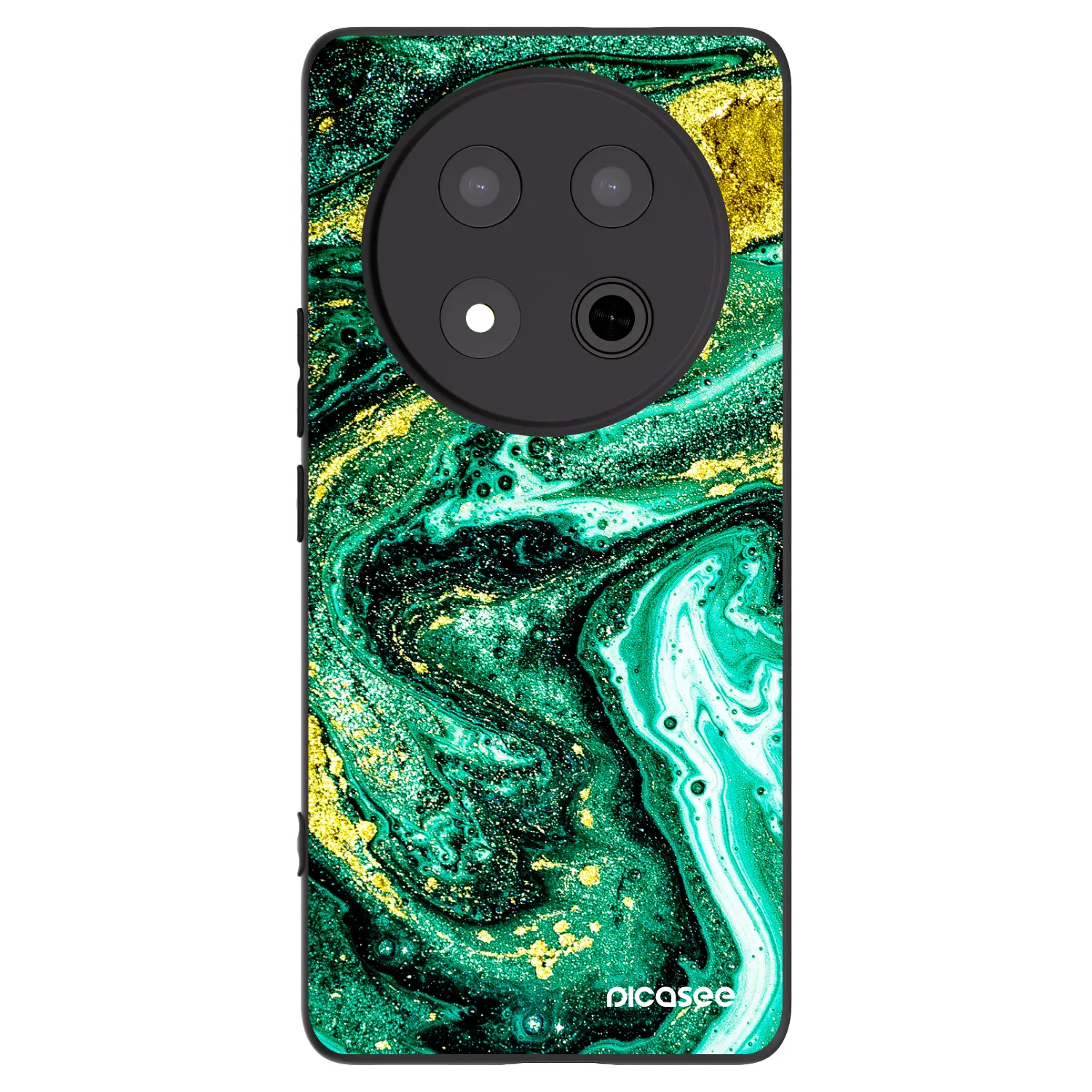 Picasee Μαύρη θήκη σιλικόνης για Honor Magic7 Lite 5G - Green Gold