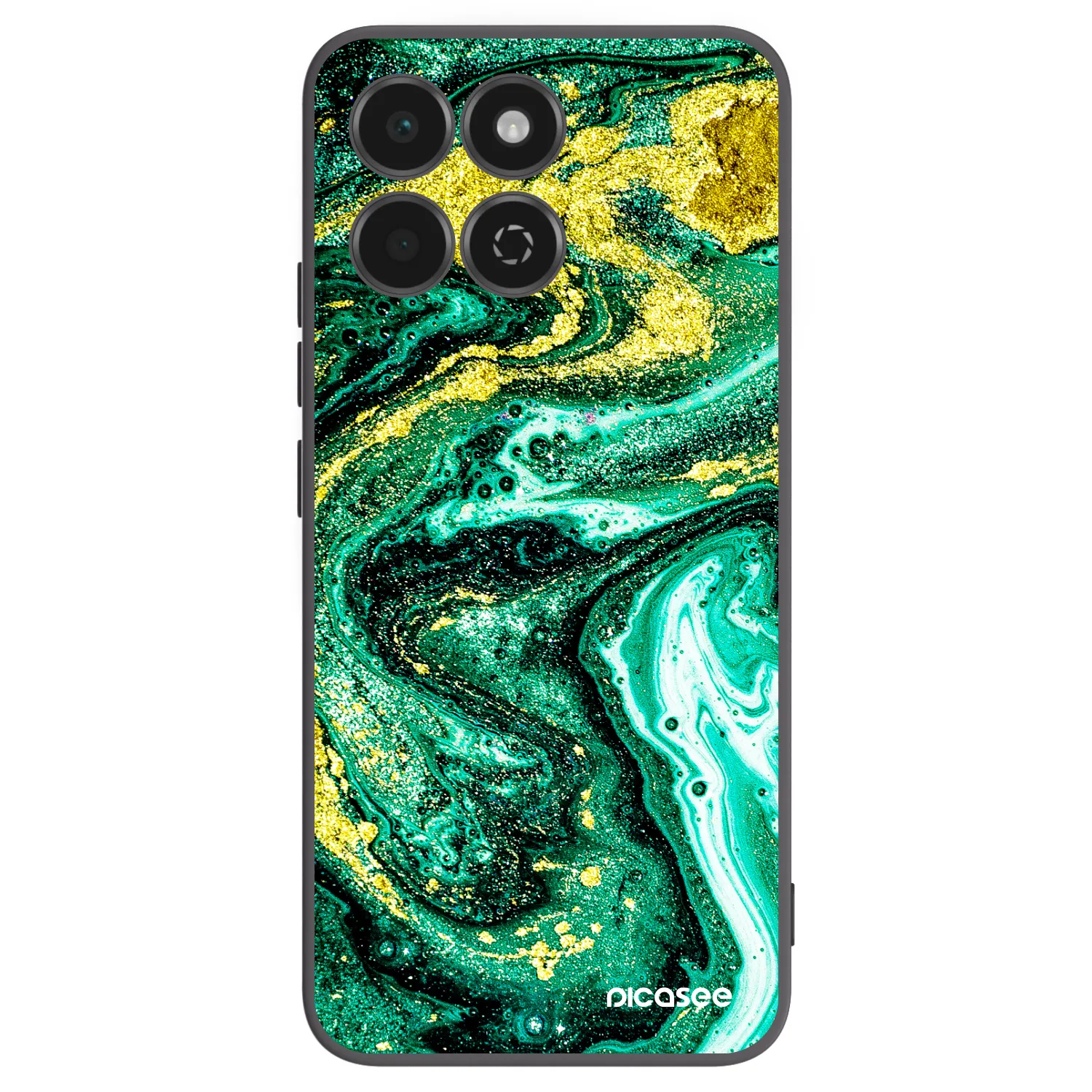 Picasee Μαύρη θήκη σιλικόνης για Honor 200 Smart 5G - Green Gold