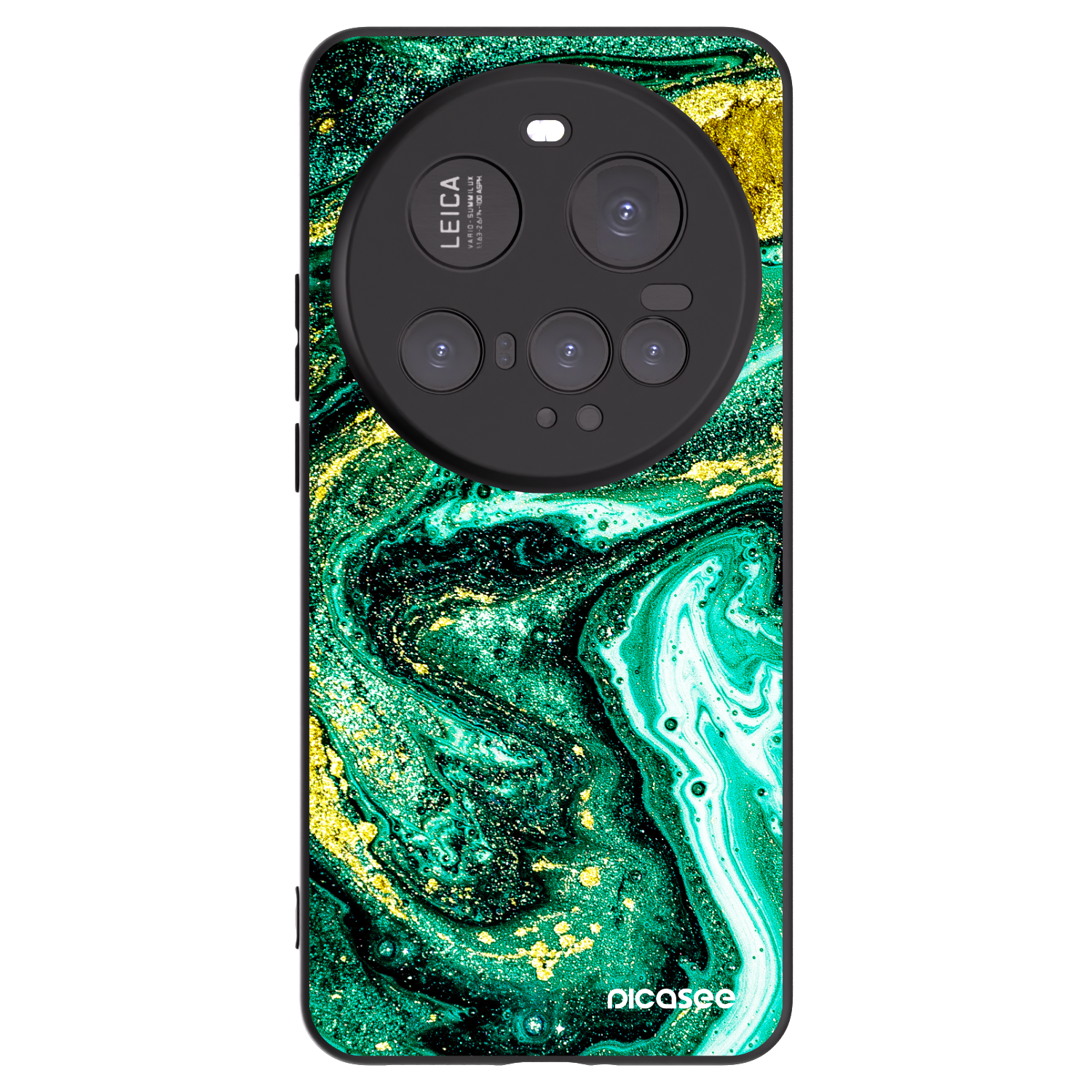 Picasee Μαύρη θήκη σιλικόνης για Xiaomi 15 Ultra - Green Gold