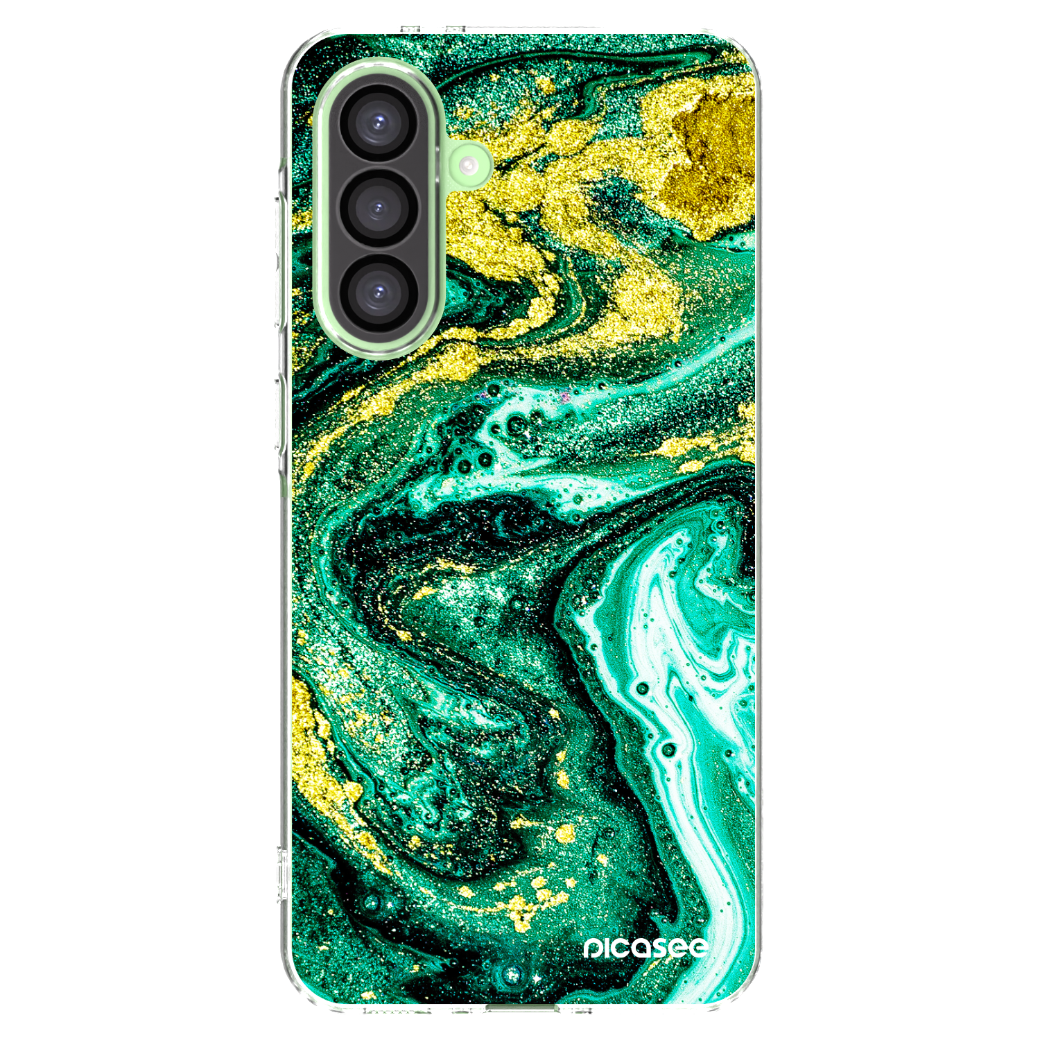 Picasee διαφανής θήκη σιλικόνης Samsung Galaxy A26 5G A266B - Green Gold
