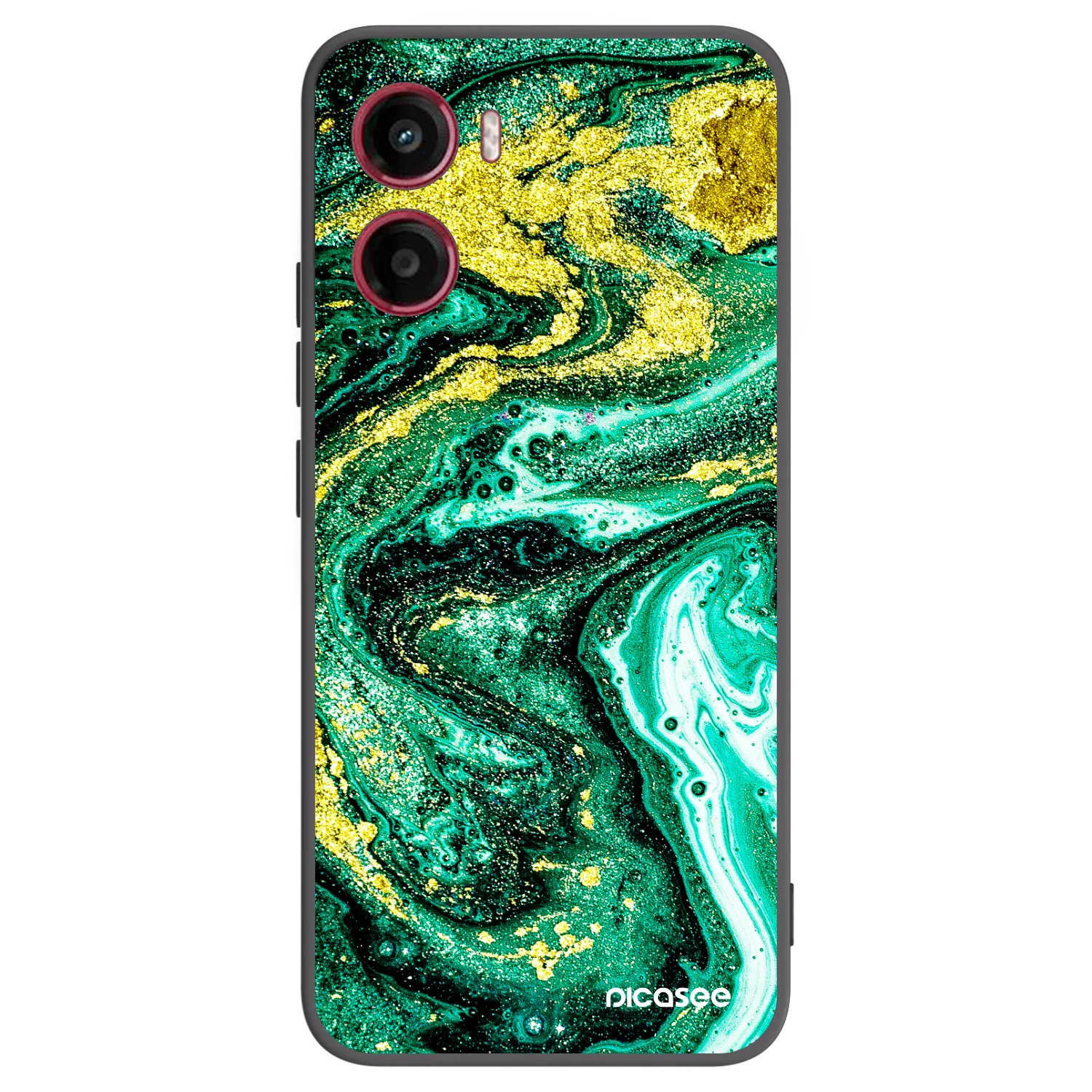 Picasee Μαύρη θήκη σιλικόνης για Motorola Moto G05 - Green Gold