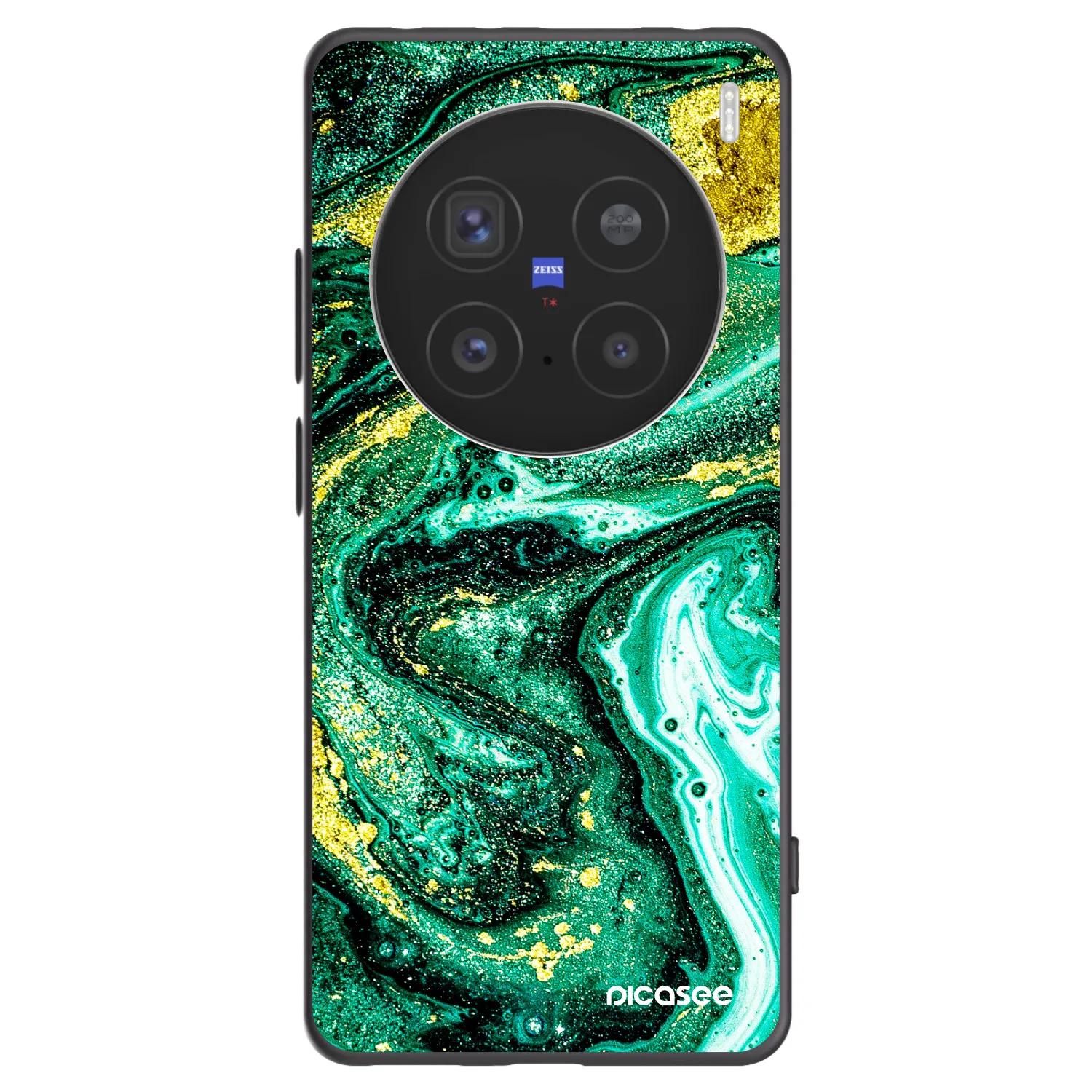 Picasee Μαύρη θήκη σιλικόνης για Vivo X200 Pro - Green Gold
