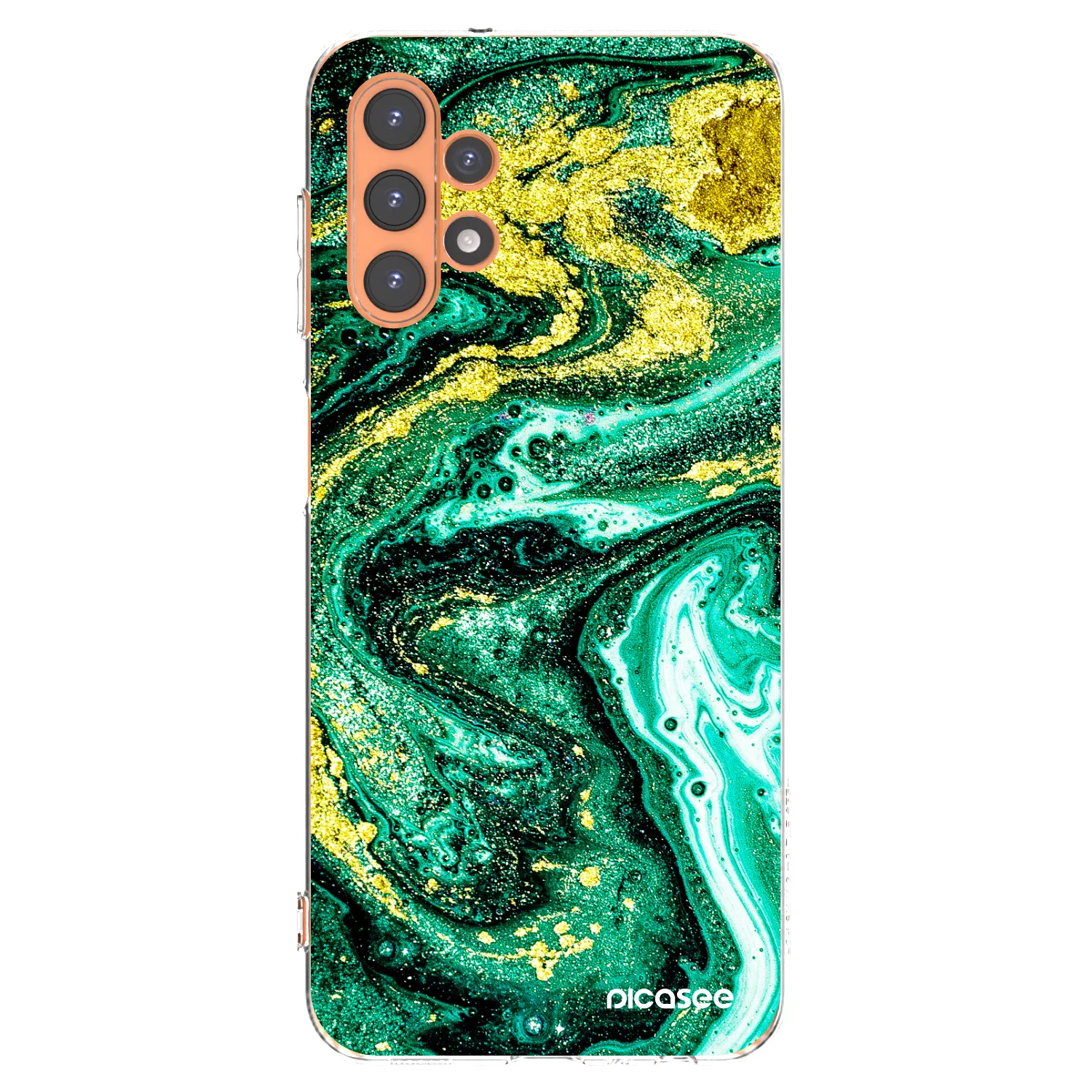 Picasee διαφανής θήκη σιλικόνης Samsung Galaxy A13 5G - Green Gold