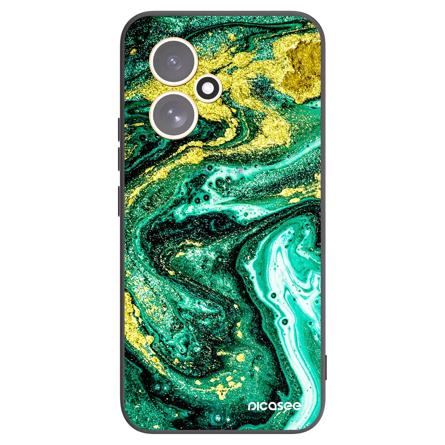 Picasee Μαύρη θήκη σιλικόνης για Honor 400 5G - Green Gold