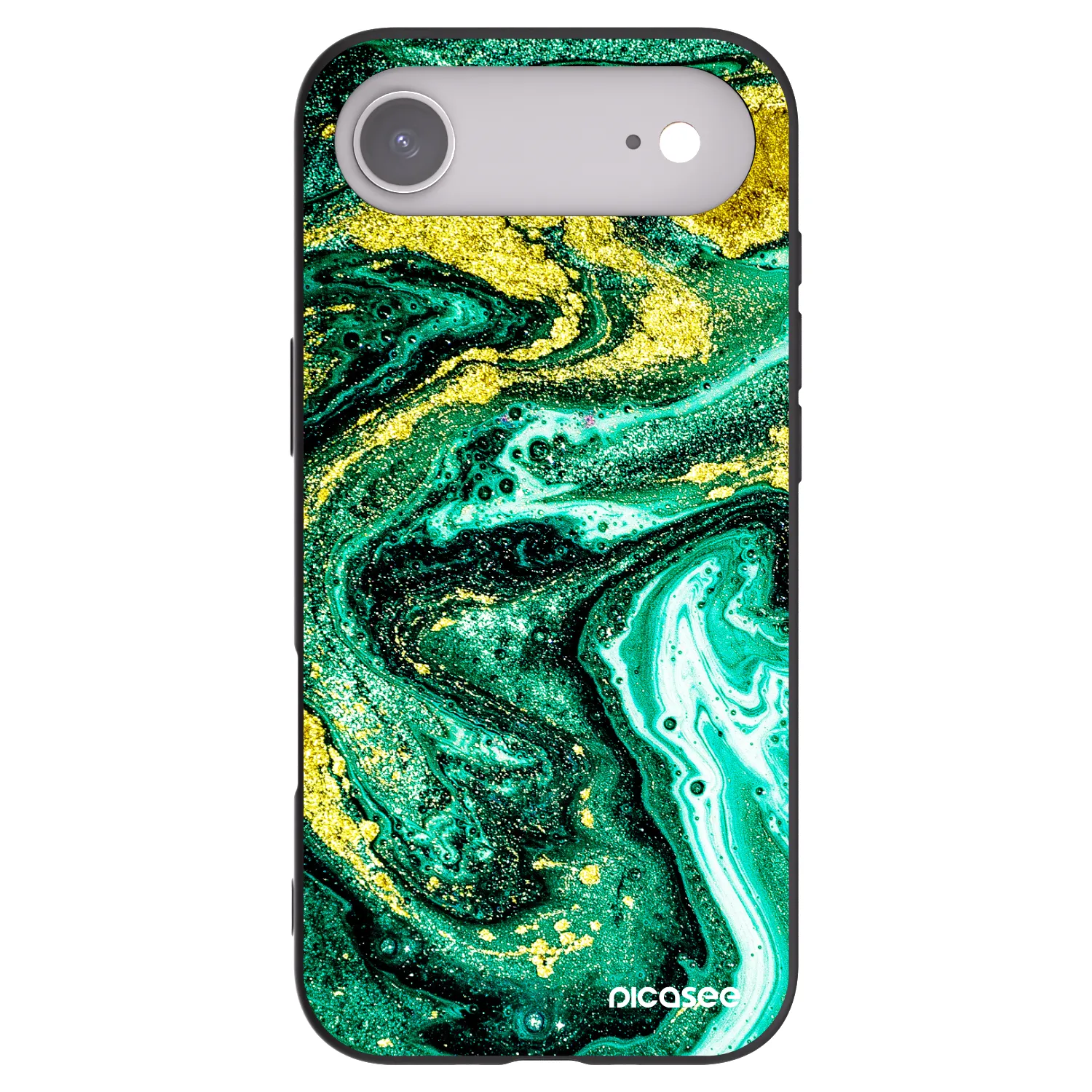 Picasee Μαύρη θήκη σιλικόνης για Apple iPhone Air - Green Gold