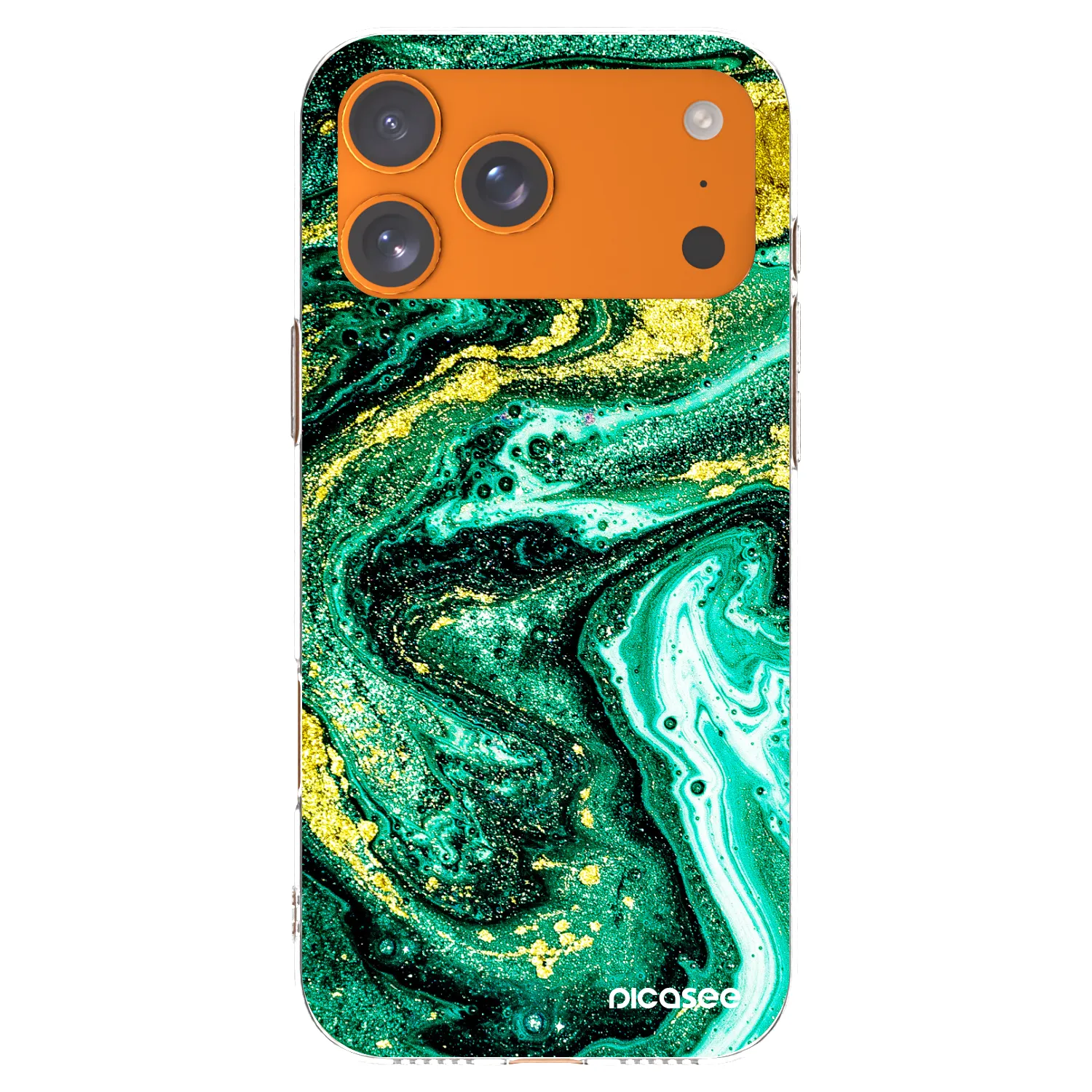 Picasee διαφανής θήκη σιλικόνης Apple iPhone 17 Pro Max - Green Gold
