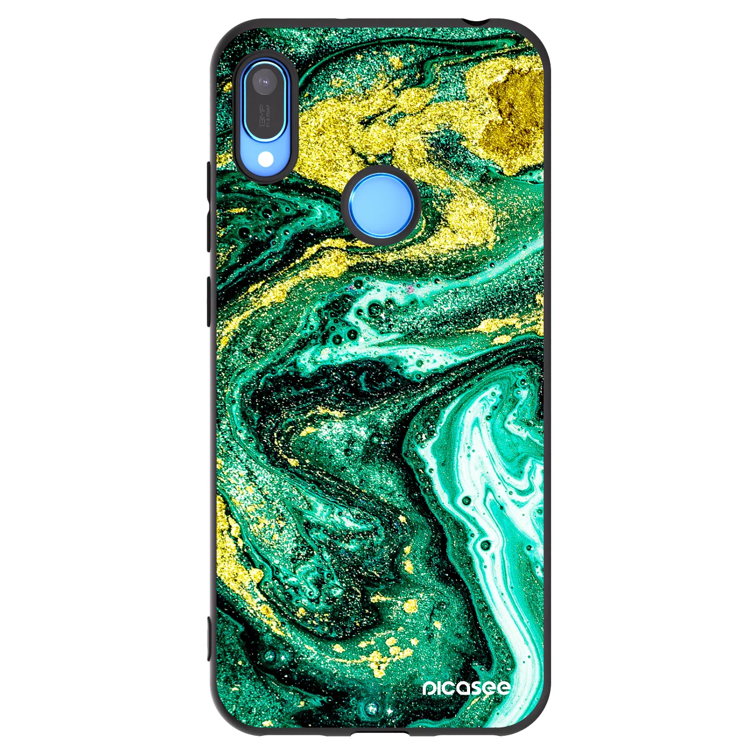 Picasee Μαύρη θήκη σιλικόνης για Huawei Y6 2019 - Green Gold