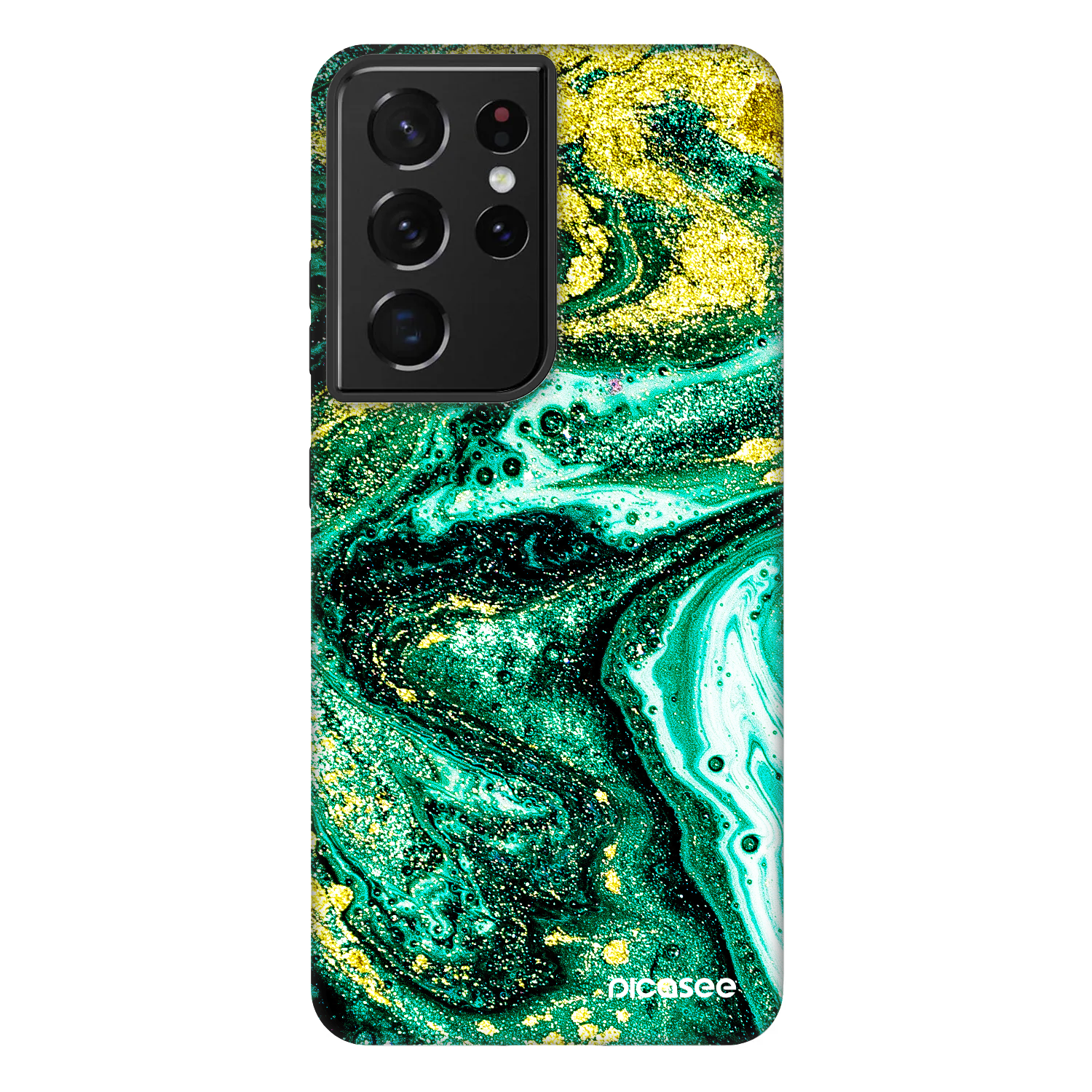 Picasee Fashion Case για Samsung Galaxy S21 Ultra 5G G998B - Green Gold